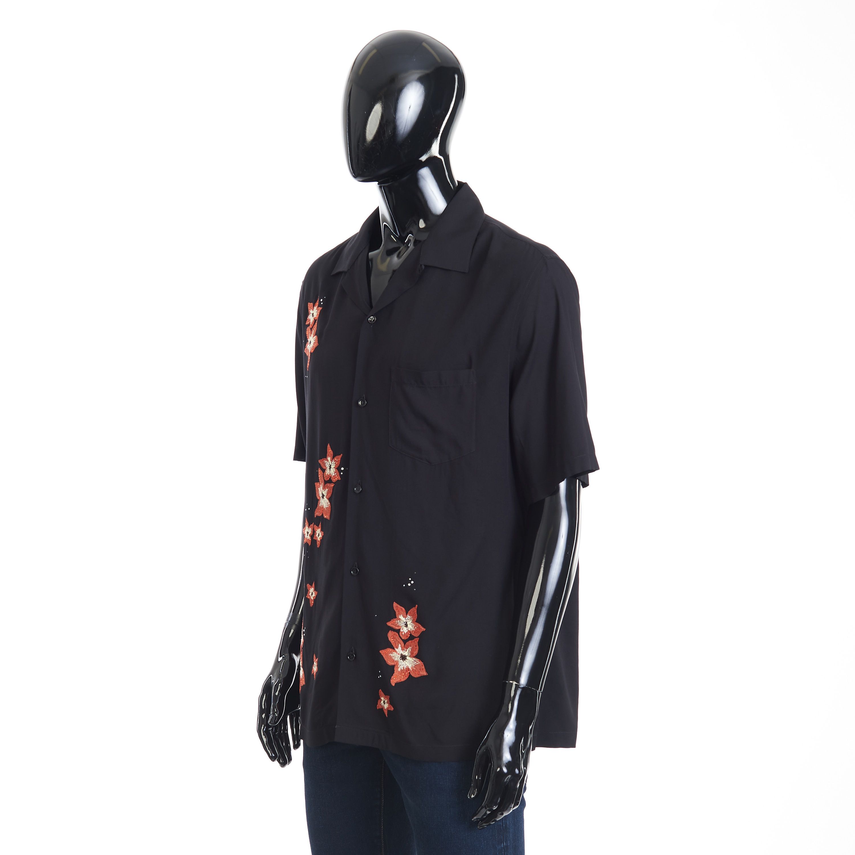 Celine Hawaiian Shirt - Hibiscus Flower Embroidery, Viscose Size US M / EU 48-50 / 2 - 3 Thumbnail