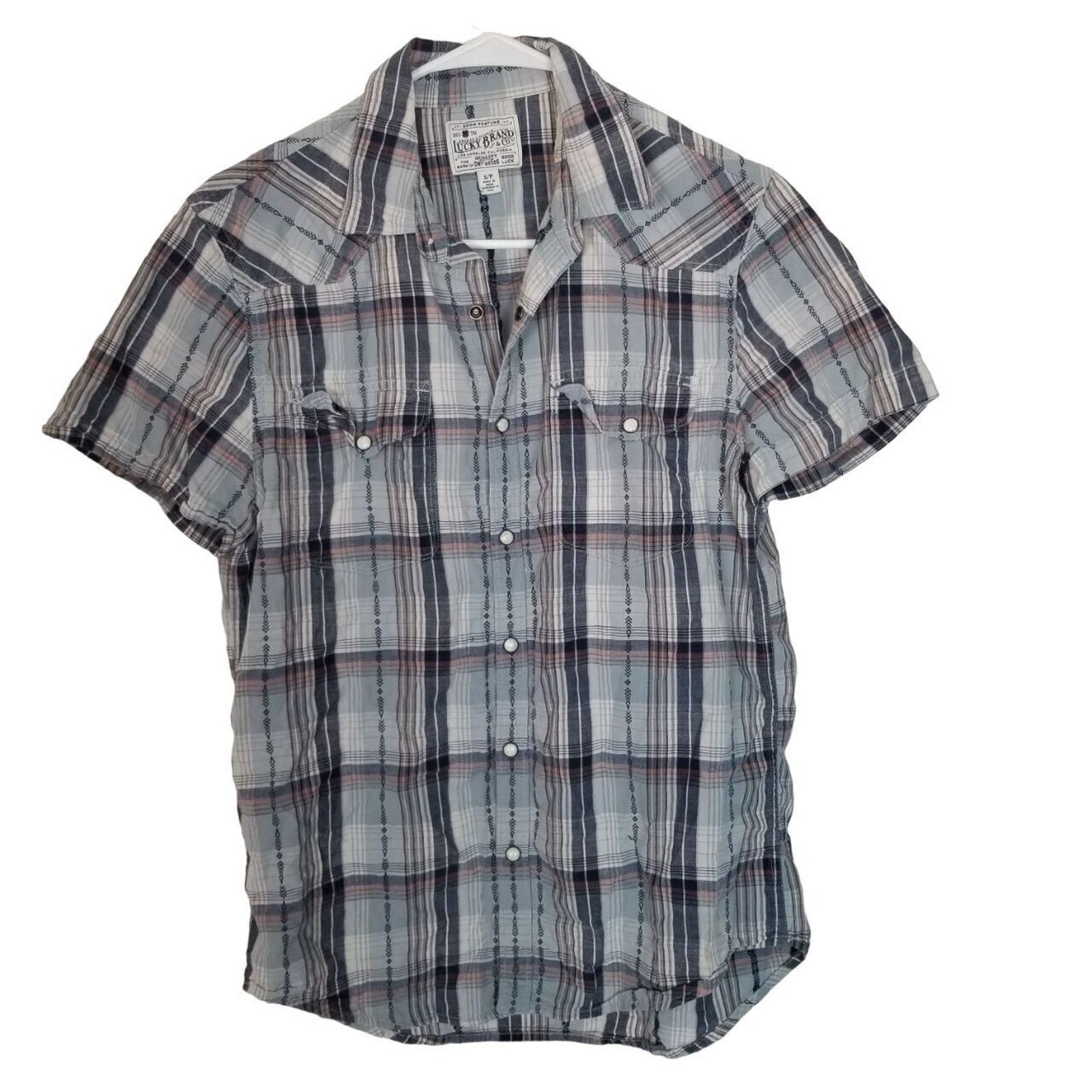 Lucky Brand Lucky Brand Mens Plaid Western Shirt Size S Cowboy Country Size US S / EU 44-46 / 1 - 1 Thumbnail