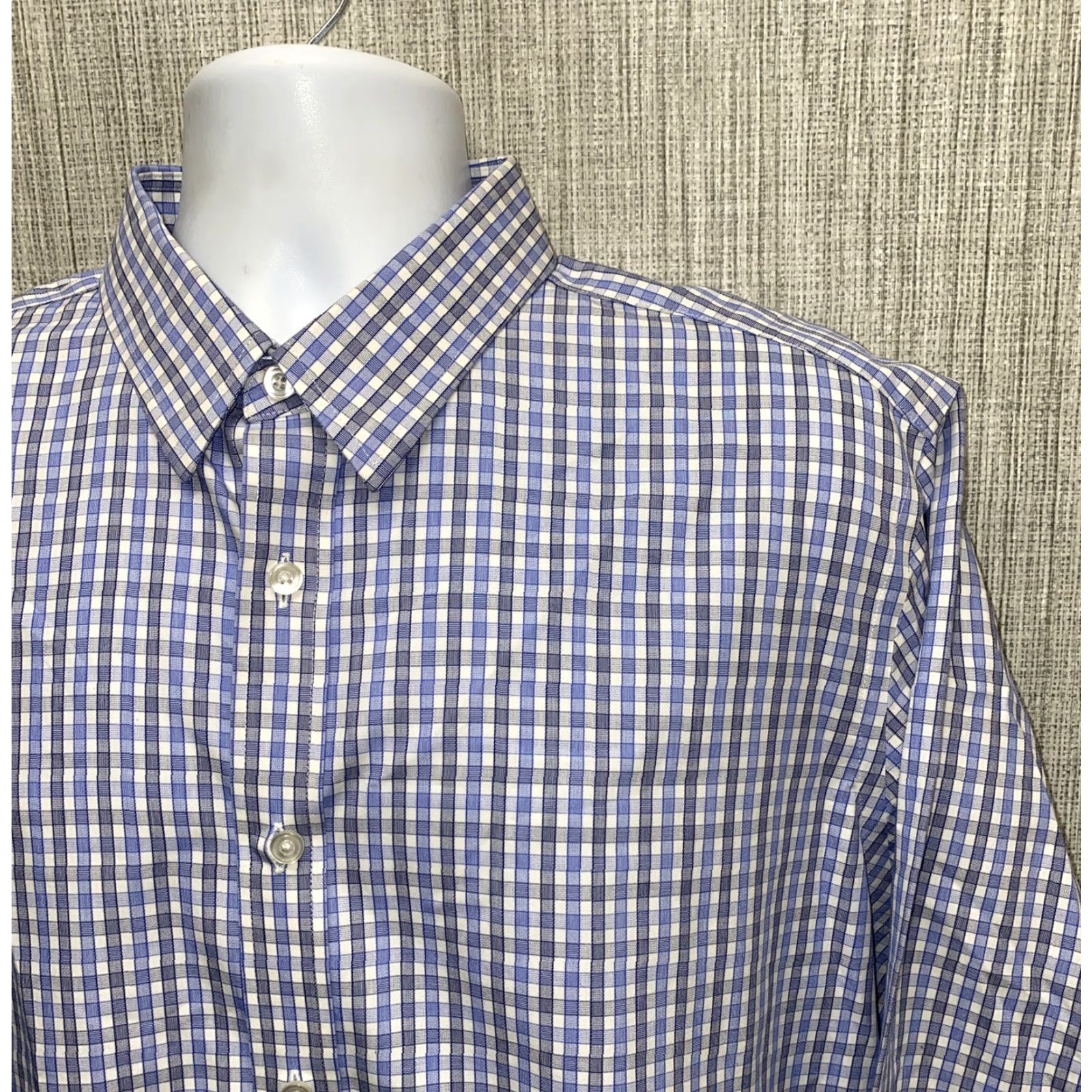 UNTUCKit UNTUCKit Mens Blue Plaid Long Sleeve Button Front Shirt XL Shirt Cotton Button-Down WRINKLE FREE Regular Mens Size US XL / EU 56 / 4 - 2 Thumbnail