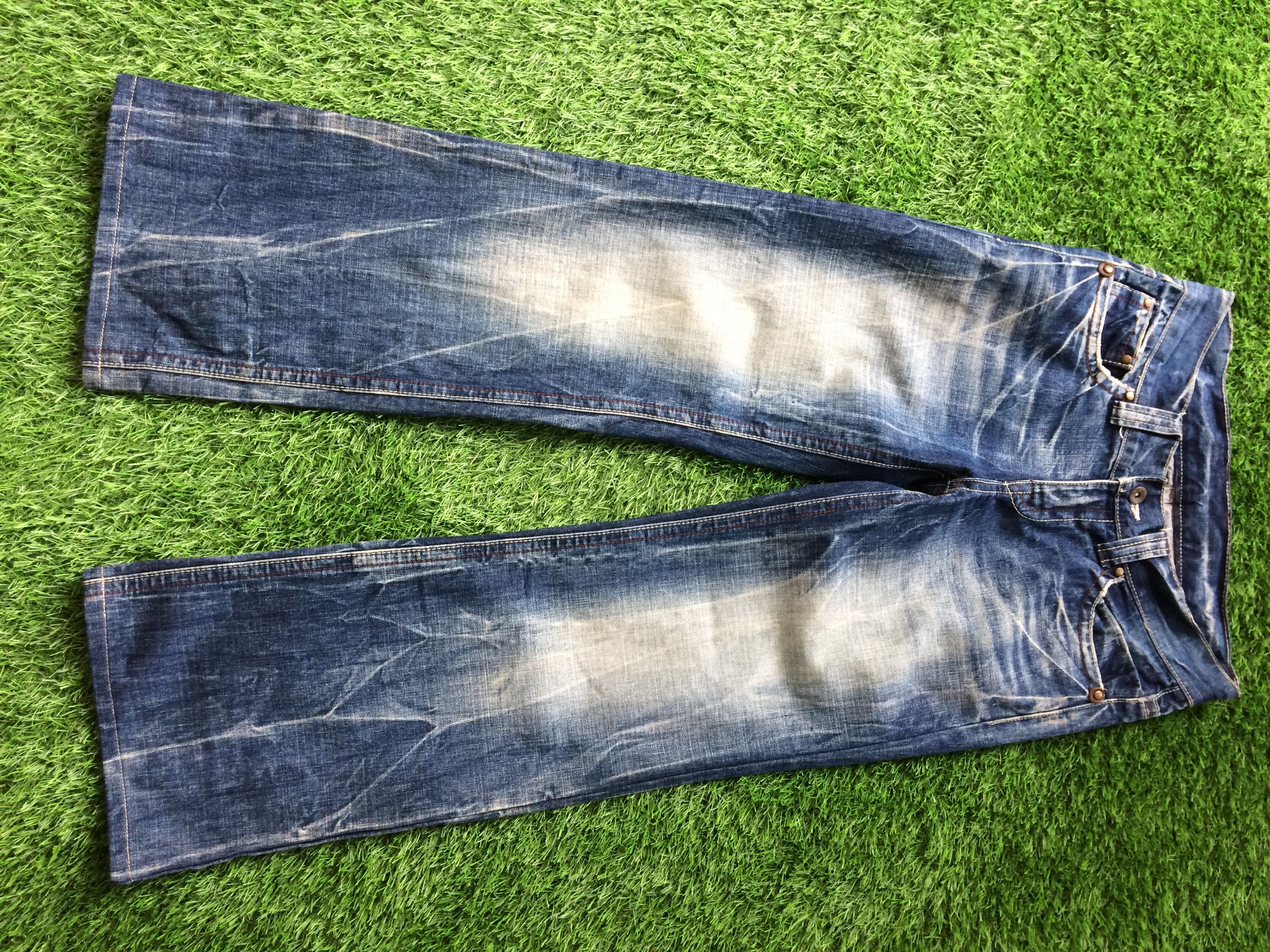 image of Archival Clothing Japanese Low Rise Relaxed Bootcut Jeans D-717 in Blue Denim, Men's (Size 29)
