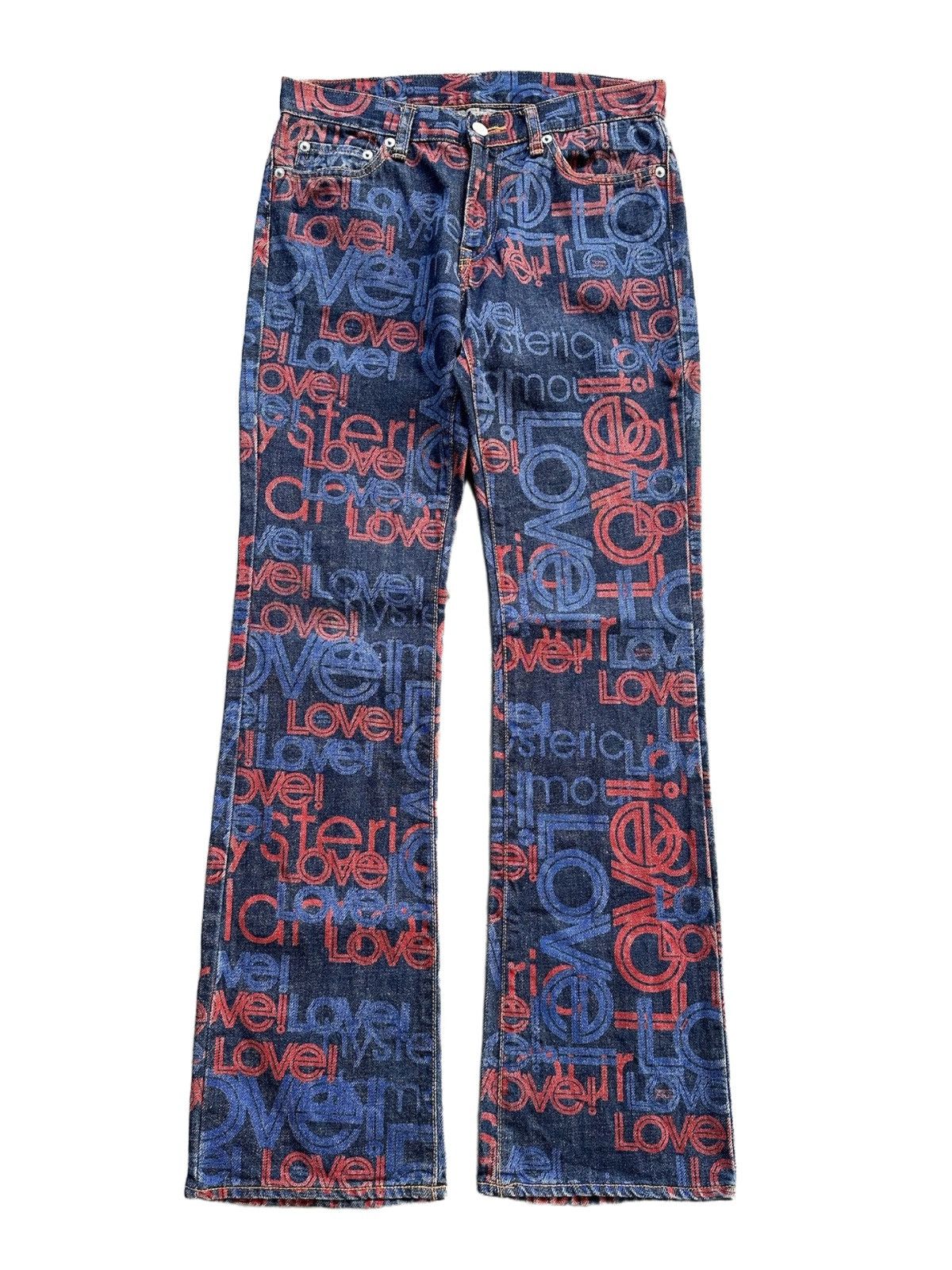 Hysteric Glamour 💥Rare Vintage Hysteric Glamour Overprint Love Hysteric Jeans Size US 29 - 1 Thumbnail