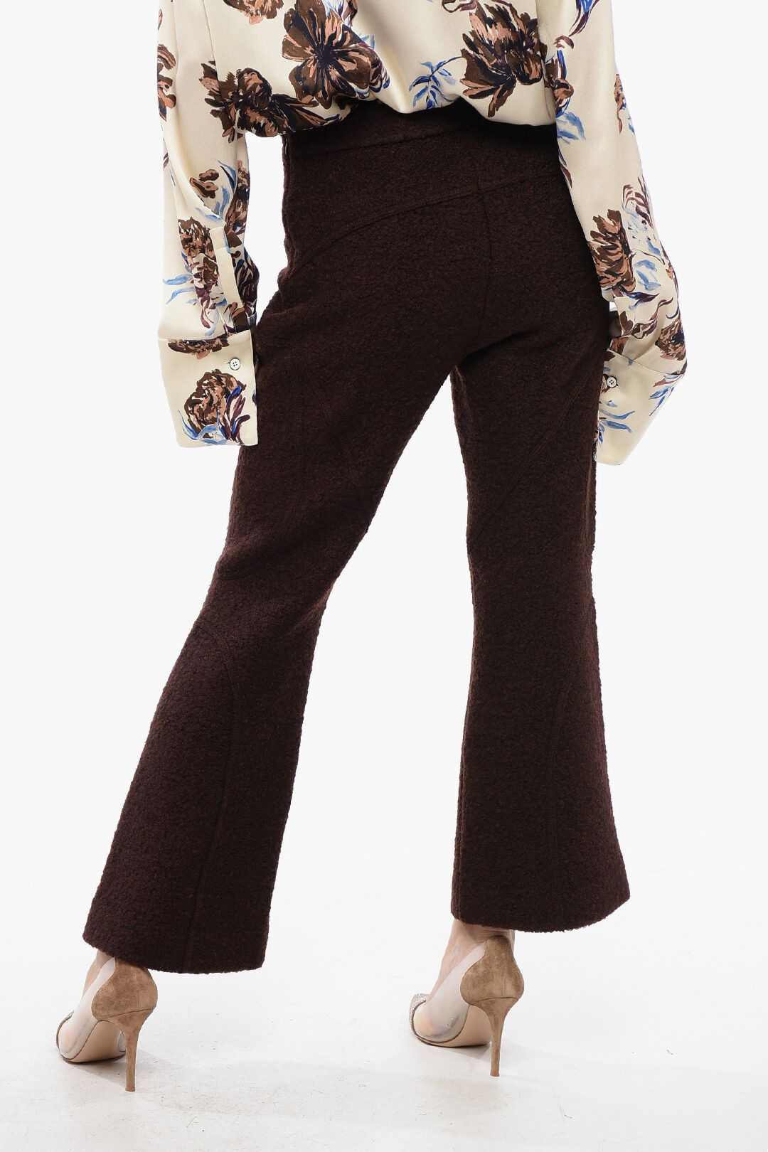 Jil Sander og1mm1225 Bouclé Wool Cropped Pant in Brown Size 26" / US 2 / IT 38 - 3 Thumbnail