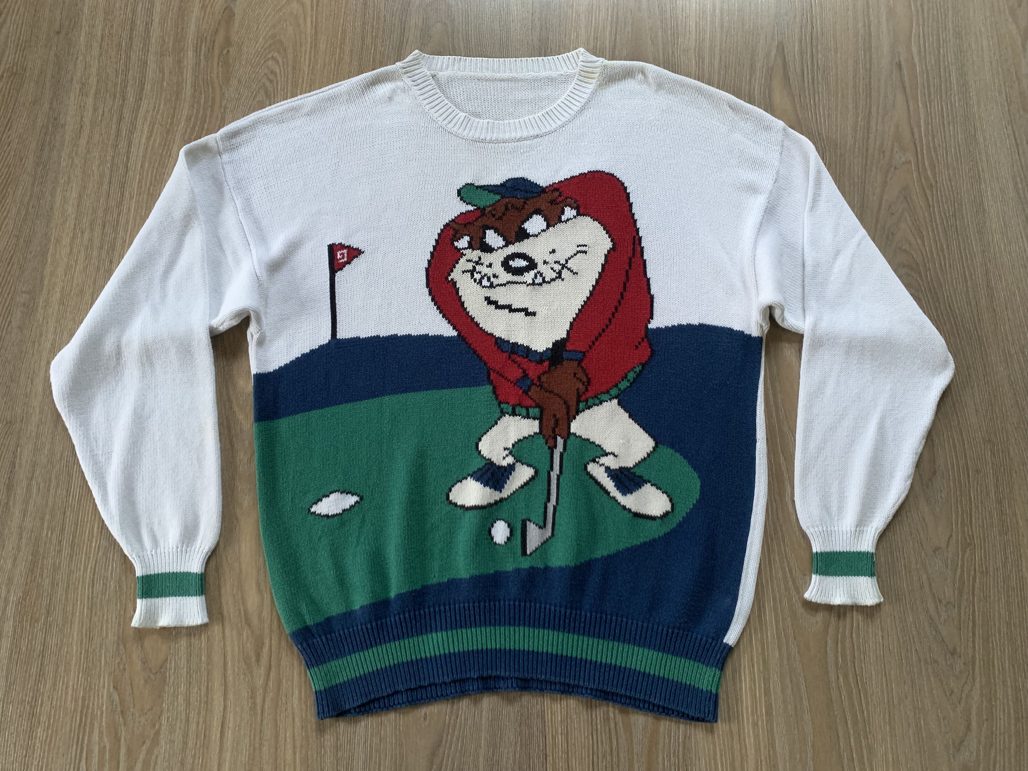Cartoon Network Warner Brothers Looney Tunes TAZ Sweater 90s Size US L / EU 52-54 / 3 - 2 Thumbnail