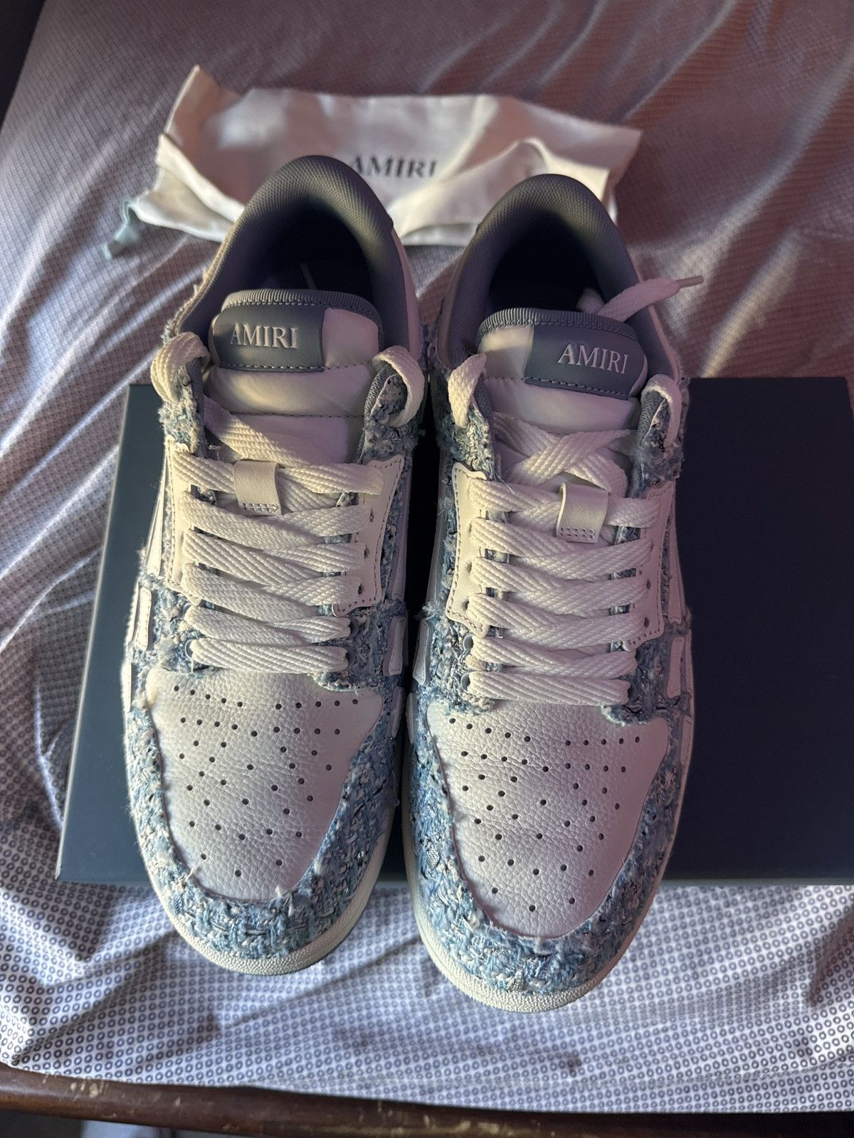 Amiri Mens Boulce and Leather Skel Top Sneaker Size US 12 / EU 45 - 3 Thumbnail