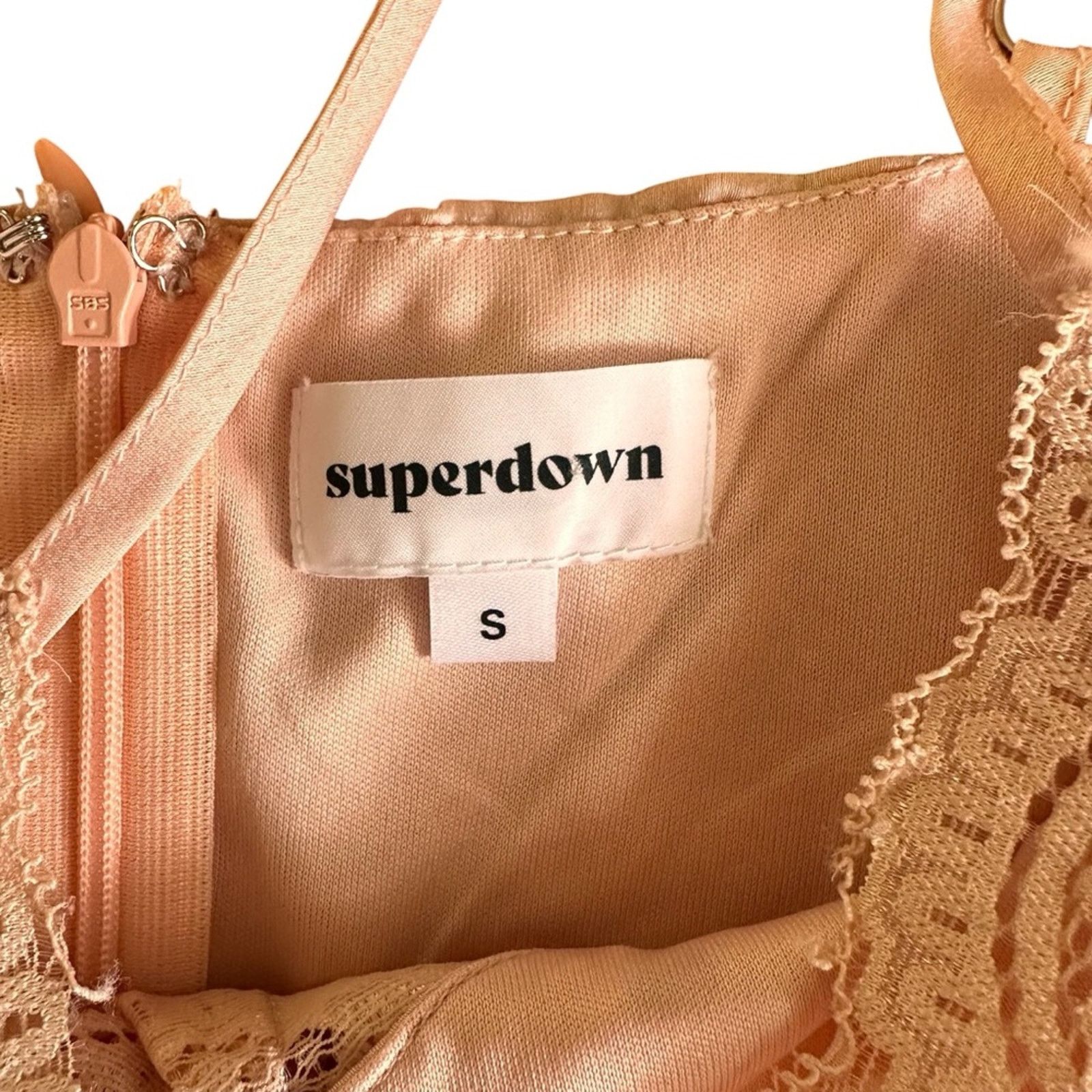 superdown Superdown Helena Lace Slip Dress – Nude Pink – Size S – EUC Size S / US 4 / IT 40 - 6 Thumbnail