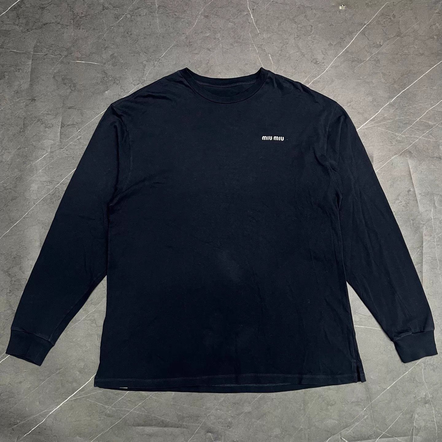 Miu Miu Black Long-Sleeve Crewneck Shirt Size US M / EU 48-50 / 2 - 1 Thumbnail