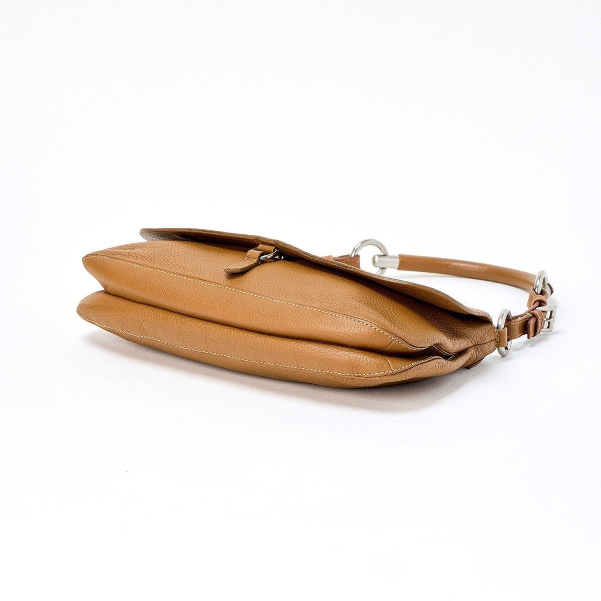 Prada Prada Leather Triangle Shoulder Bag Brown Size ONE SIZE - 4 Thumbnail