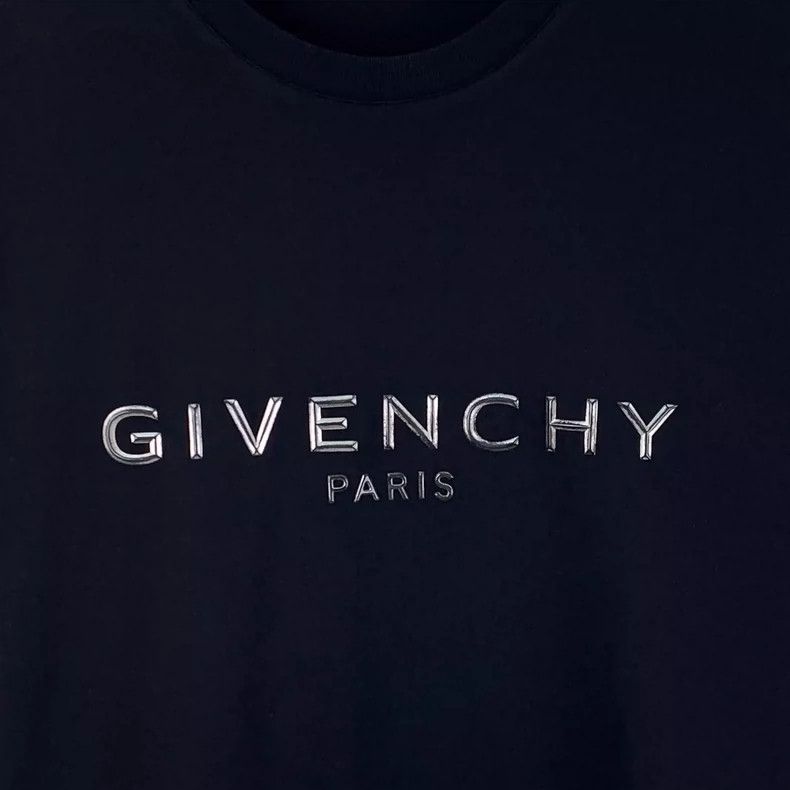 Givenchy Givenchy Black Logo Letter Cotton Round-Neck Short-Sleeve Size US L / EU 52-54 / 3 - 4 Thumbnail