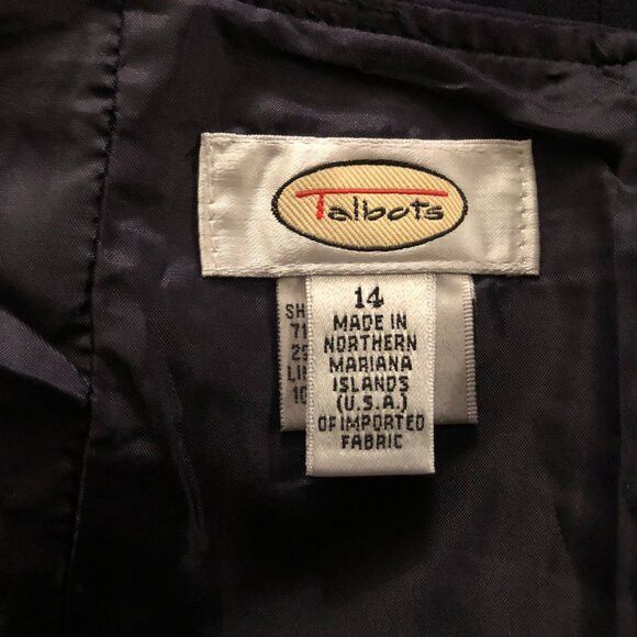 Talbots TALBOTS women's navy fully LINED skirt size: 14 Size 36" / US 14 / IT 50 - 3 Thumbnail