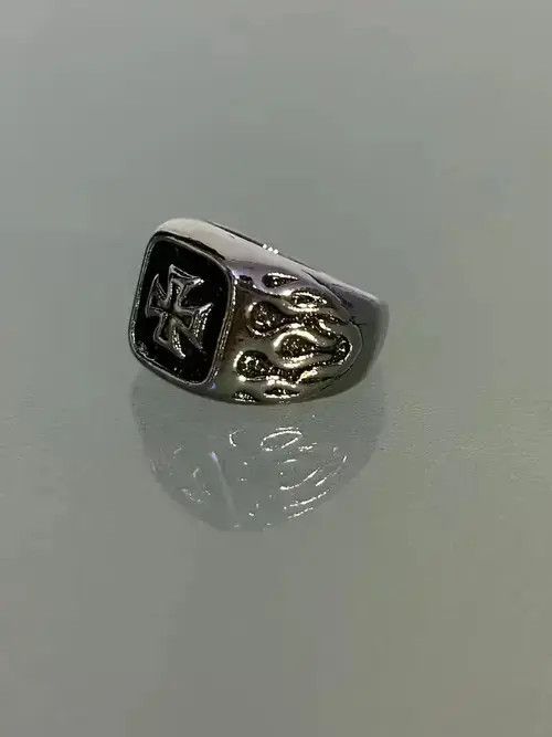 Jewelry Silver Fire Cross Ring Size ONE SIZE - 2 Thumbnail
