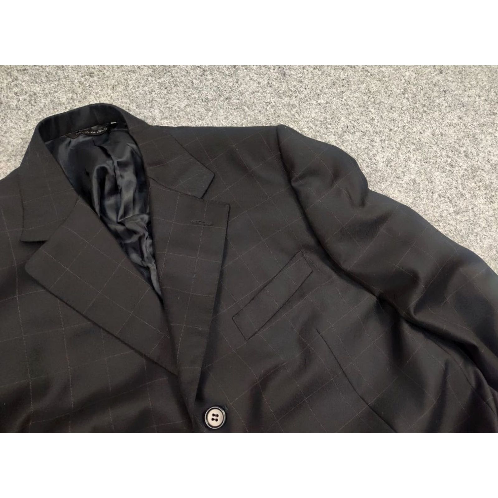 Canali Canali Classic Design Pure Wool Navy blue Plaid 2 Piece Mens Suit 52 Regular (Business, Formal) Mens Suit Size 52R - 7 Thumbnail