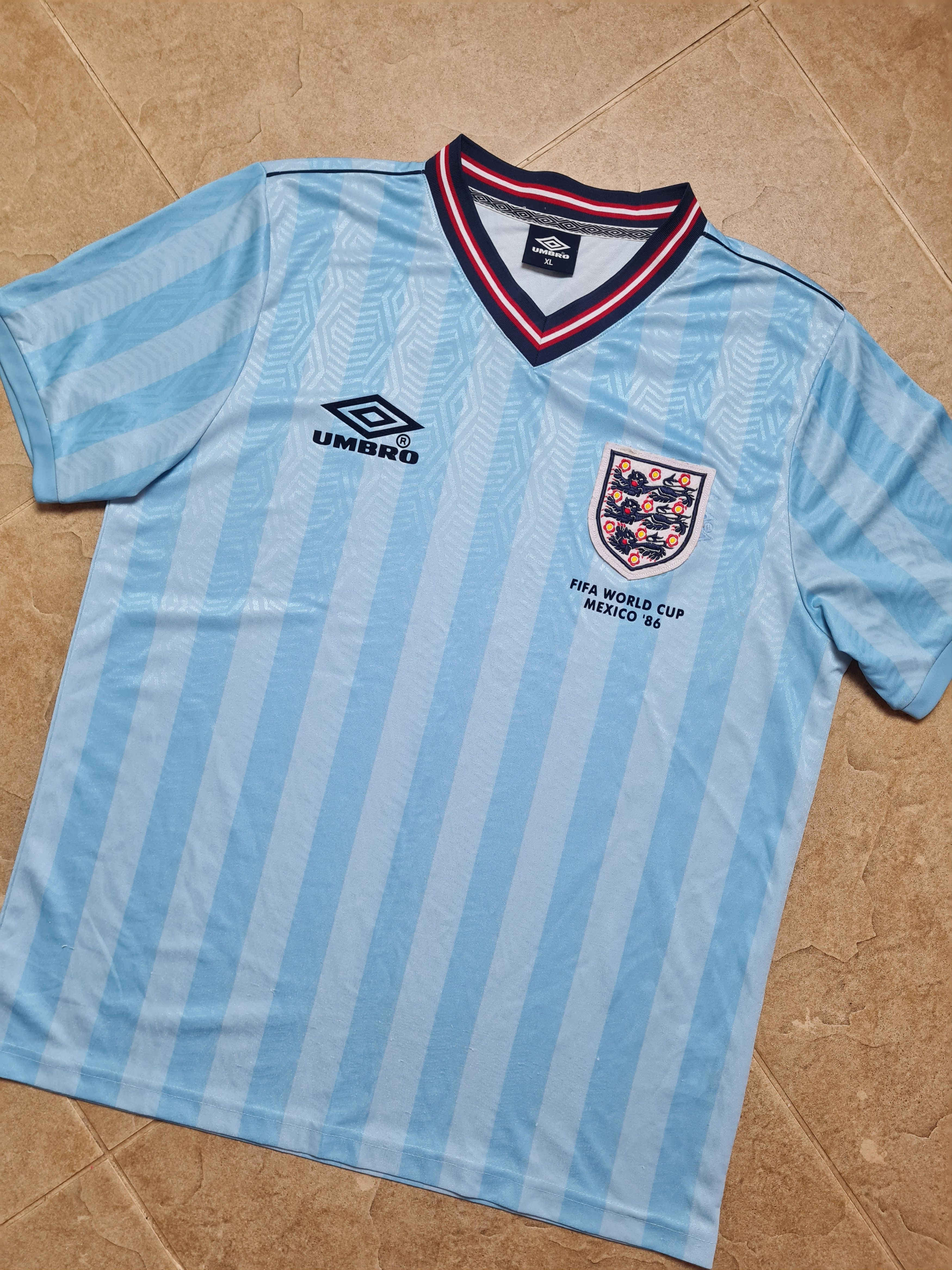 Umbro England 1986 Retro Third Football Shirt Mexico '86 World Cup Size US XL / EU 56 / 4 - 6 Thumbnail
