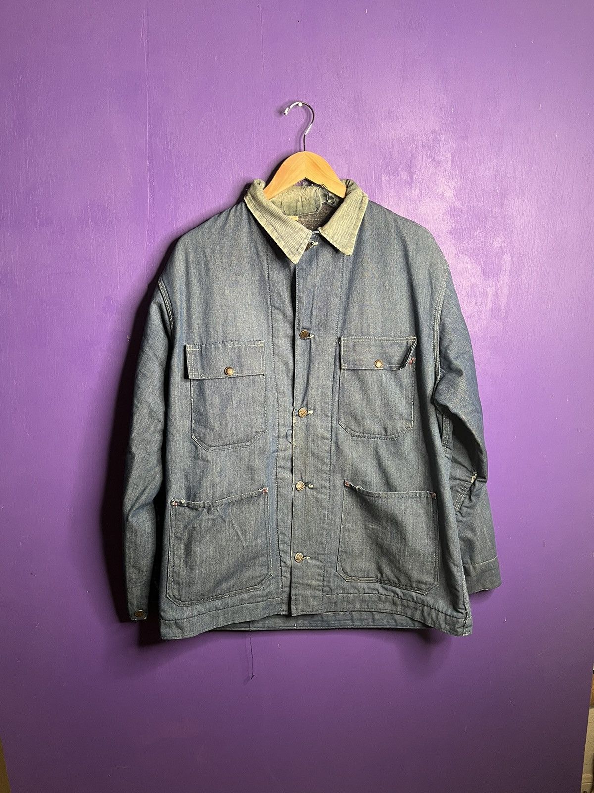 Vintage Vintage 70s Distressed cargo chore jacket Size US L / EU 52-54 / 3 - 1 Thumbnail