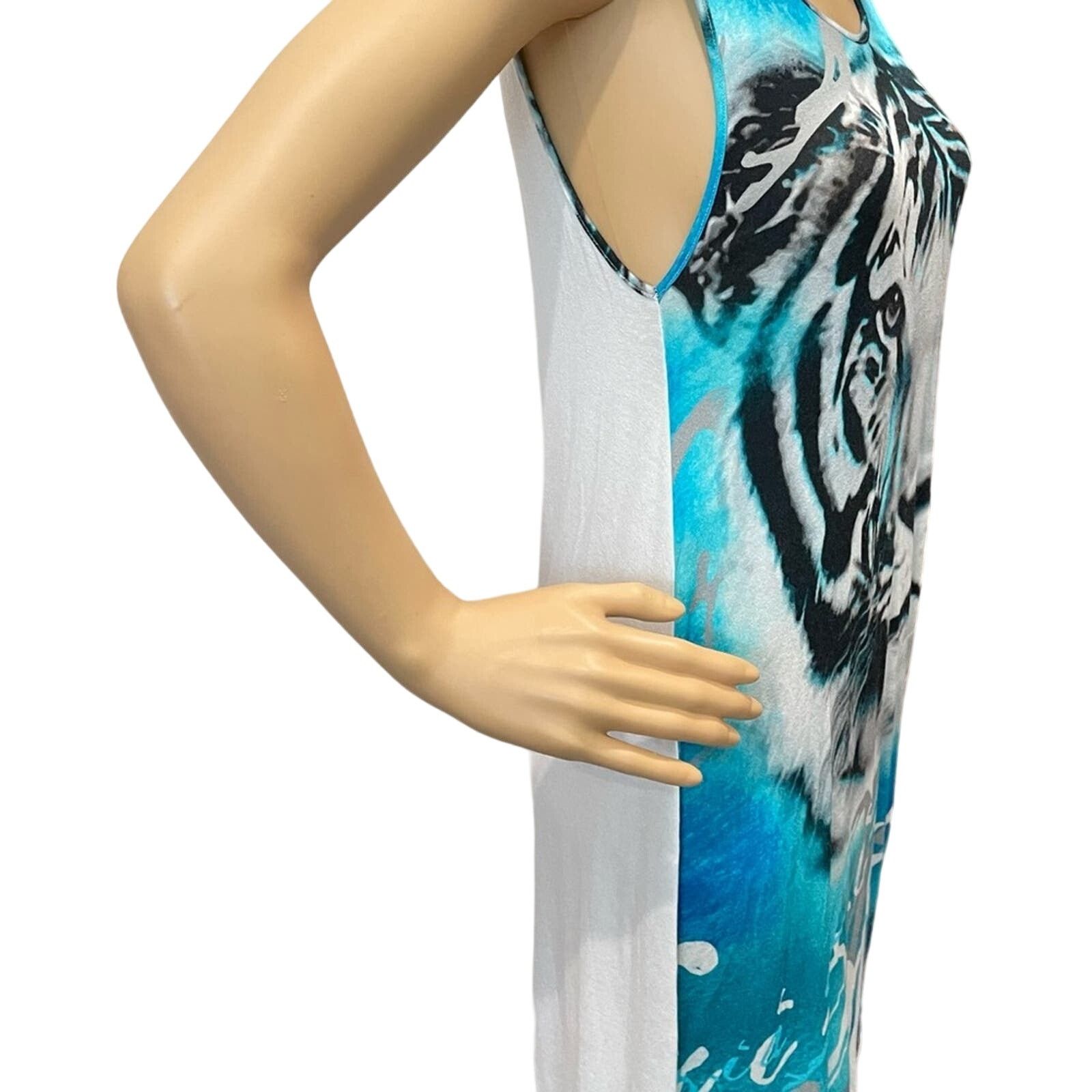 Krizia Uomo KRIZIA tiger print short asymmetrical sleeve women’s dress Size S / US 4 / IT 40 - 3 Thumbnail