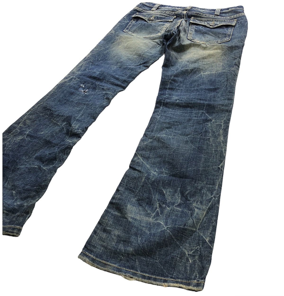 20471120 × Hysteric Glamour × Japanese Brand O PinBall Flare Distressed Denim Pant Size US 32 / EU 48 - 3 Thumbnail