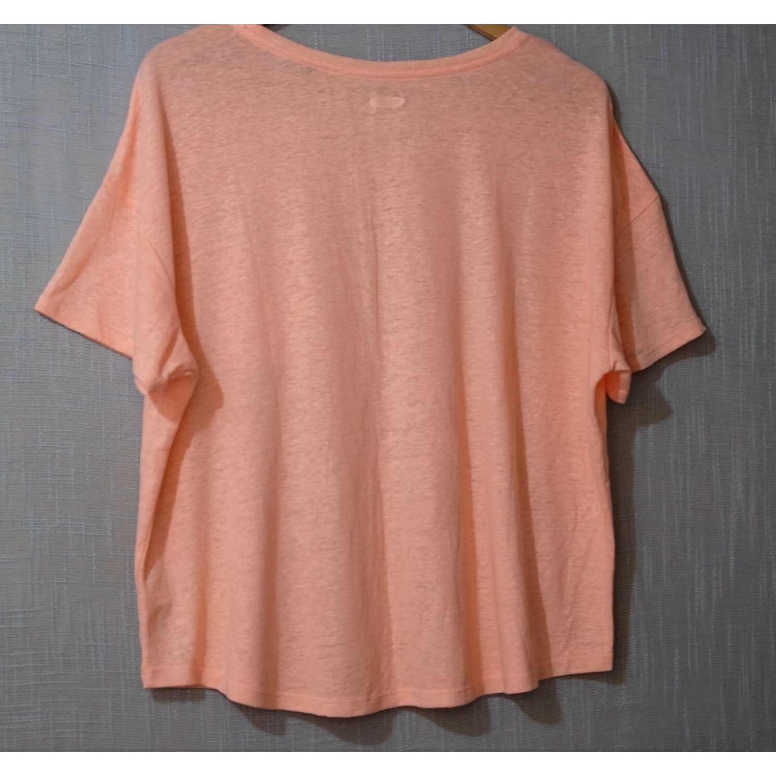 Old Navy Old Navy Linen Blend T-Shirt Sheer Peach w/Pockets Women's XL Shirt Size XL / US 12-14 / IT 48-50 - 5 Thumbnail