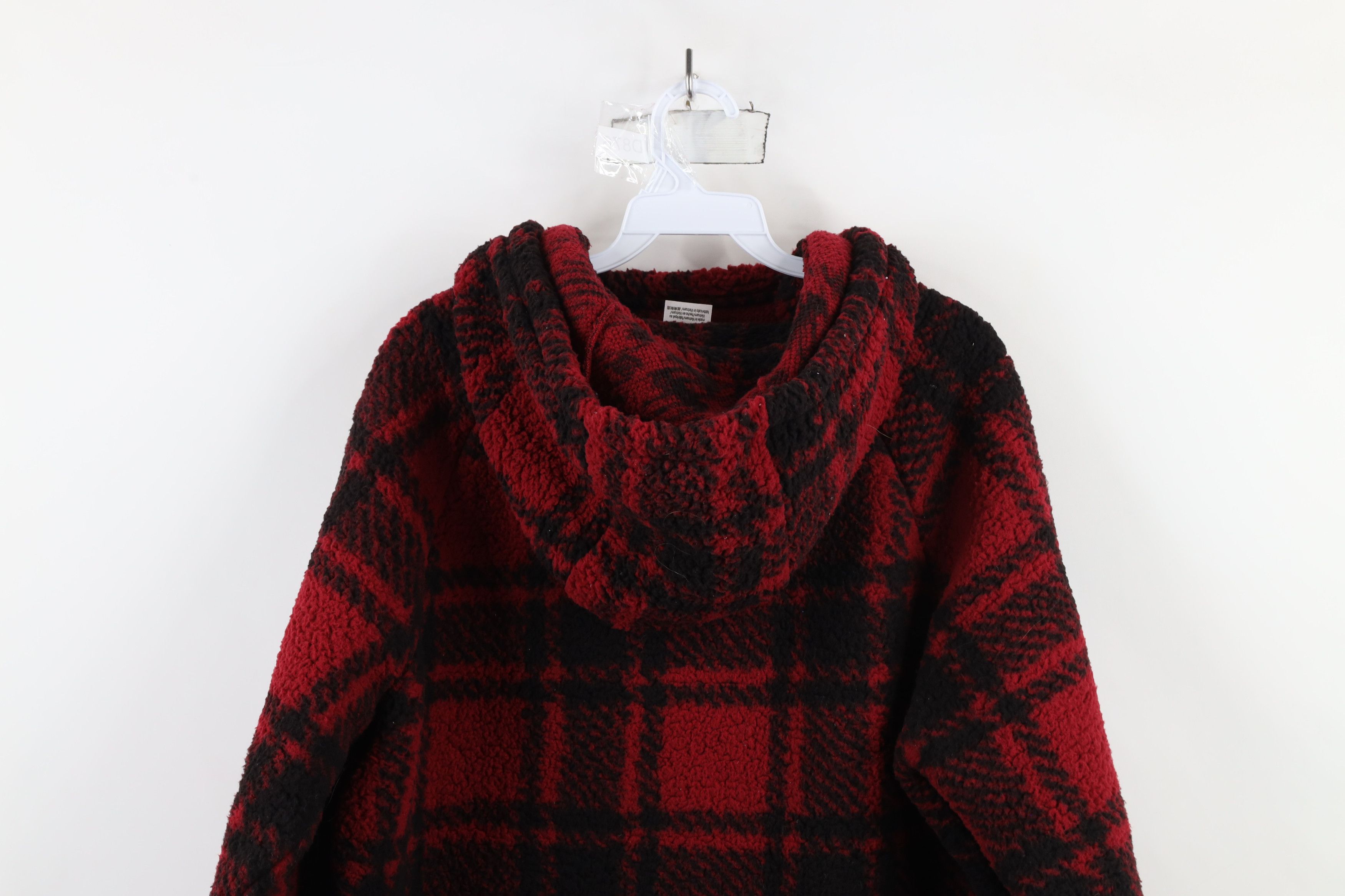 Pink × Vintage New Pink Victorias Secret Deep Pile Fleece Hoodie Red Plaid Size XS / US 0-2 / IT 36-38 - 10 Thumbnail