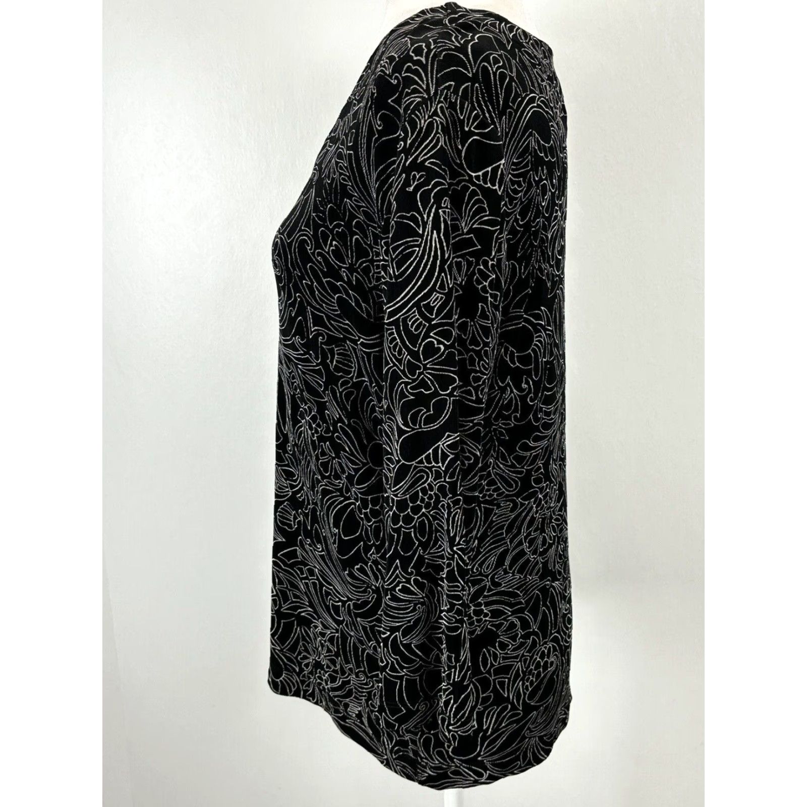 Vintage Chicos Travelers Shirt Womens Black Acetate Blend 2 US Large Size XS / US 0-2 / IT 36-38 - 2 Thumbnail