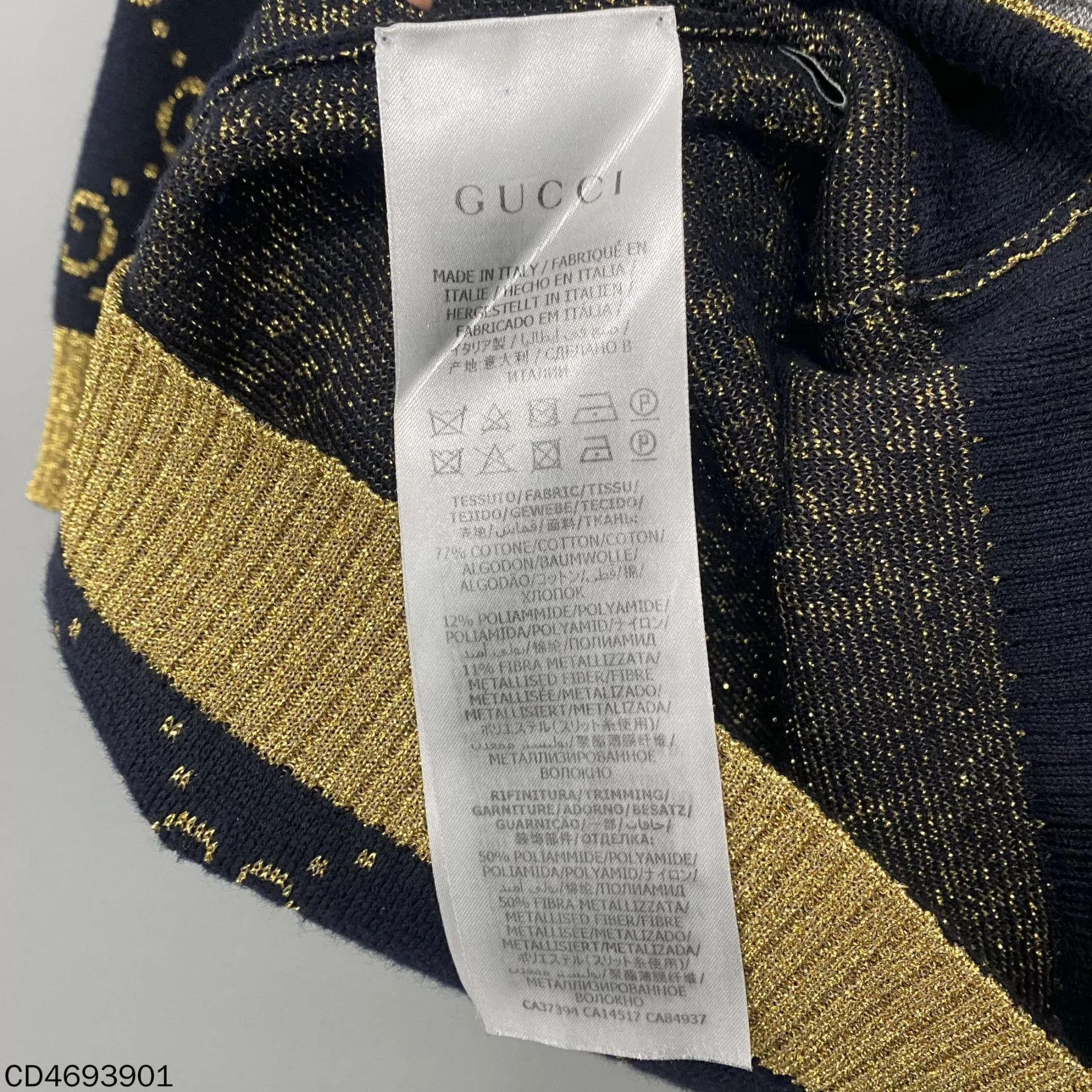 Gucci GUCCI Gold-Thread Jacquard Allover Print Knit Tee Size XS / US 0-2 / IT 36-38 - 5 Thumbnail