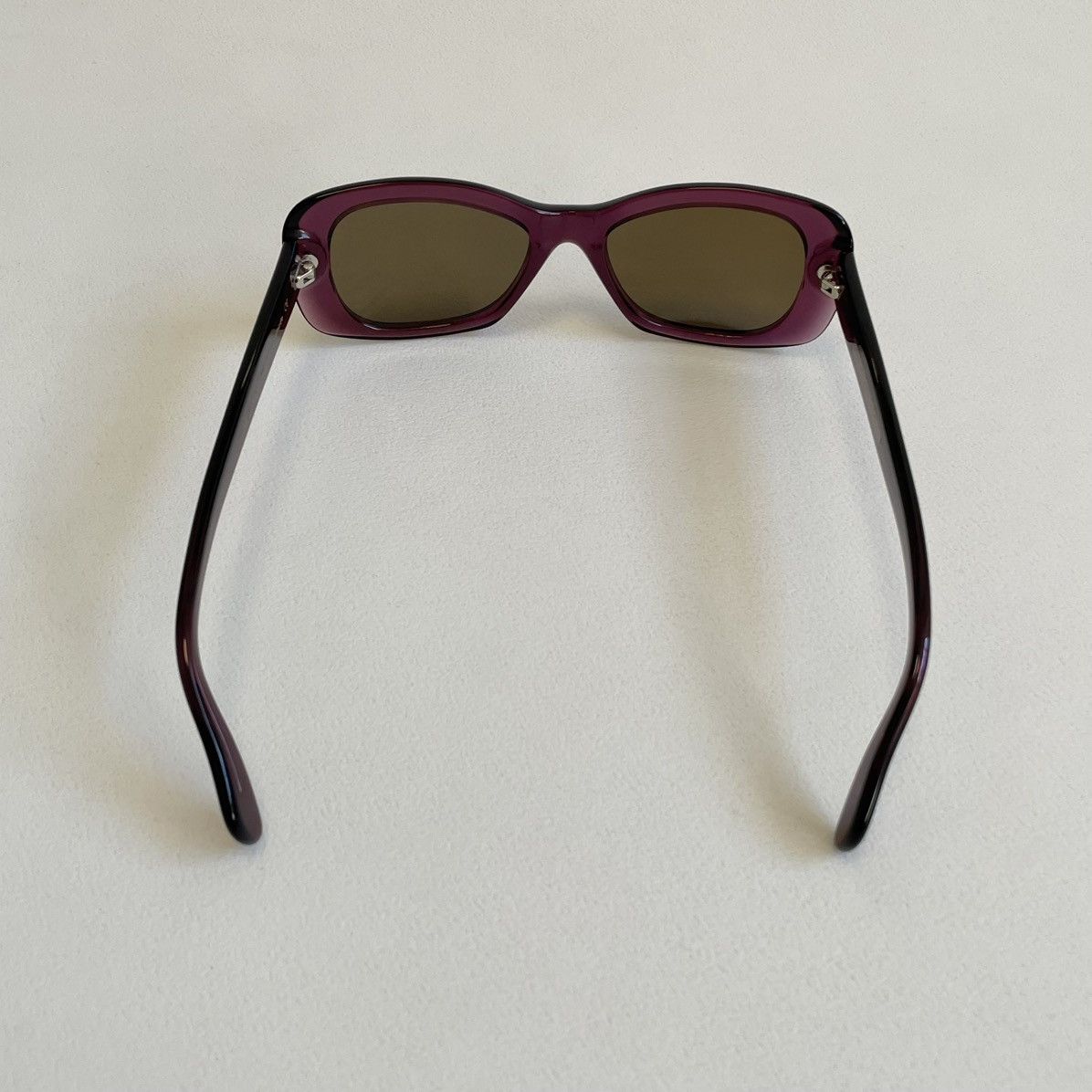 Cutler and Gross ‘Clear Purple’ 70s Rounded Edge Sunglasses Size ONE SIZE - 8 Thumbnail