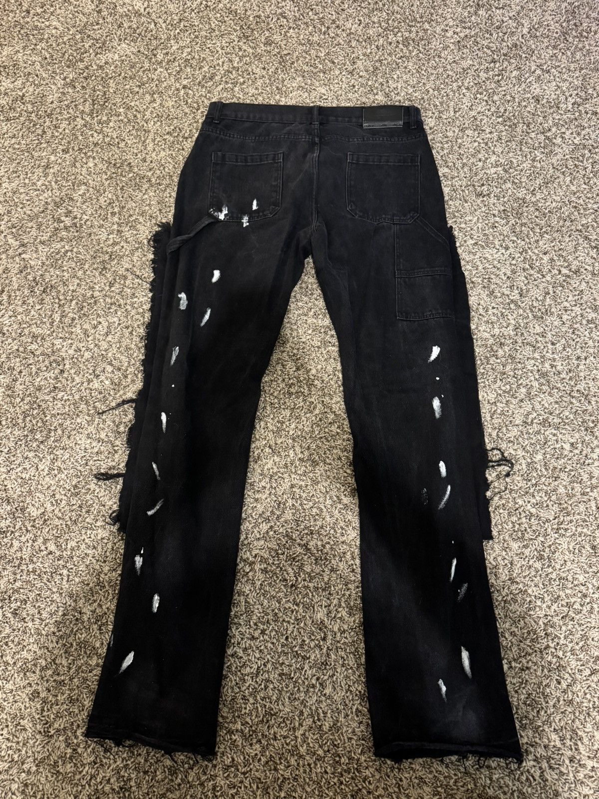 Other Black denim jean with paint splatter and frayed hem Size US 34 / EU 50 - 3 Thumbnail