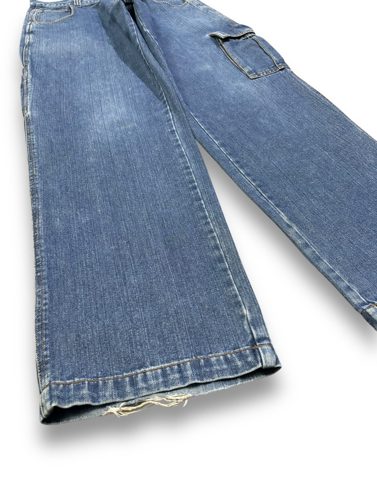 Airwalk Vintage Airwalk Blue Wash Faded Baggy Carpenter Cargo Jeans Size US 31 - 11 Thumbnail