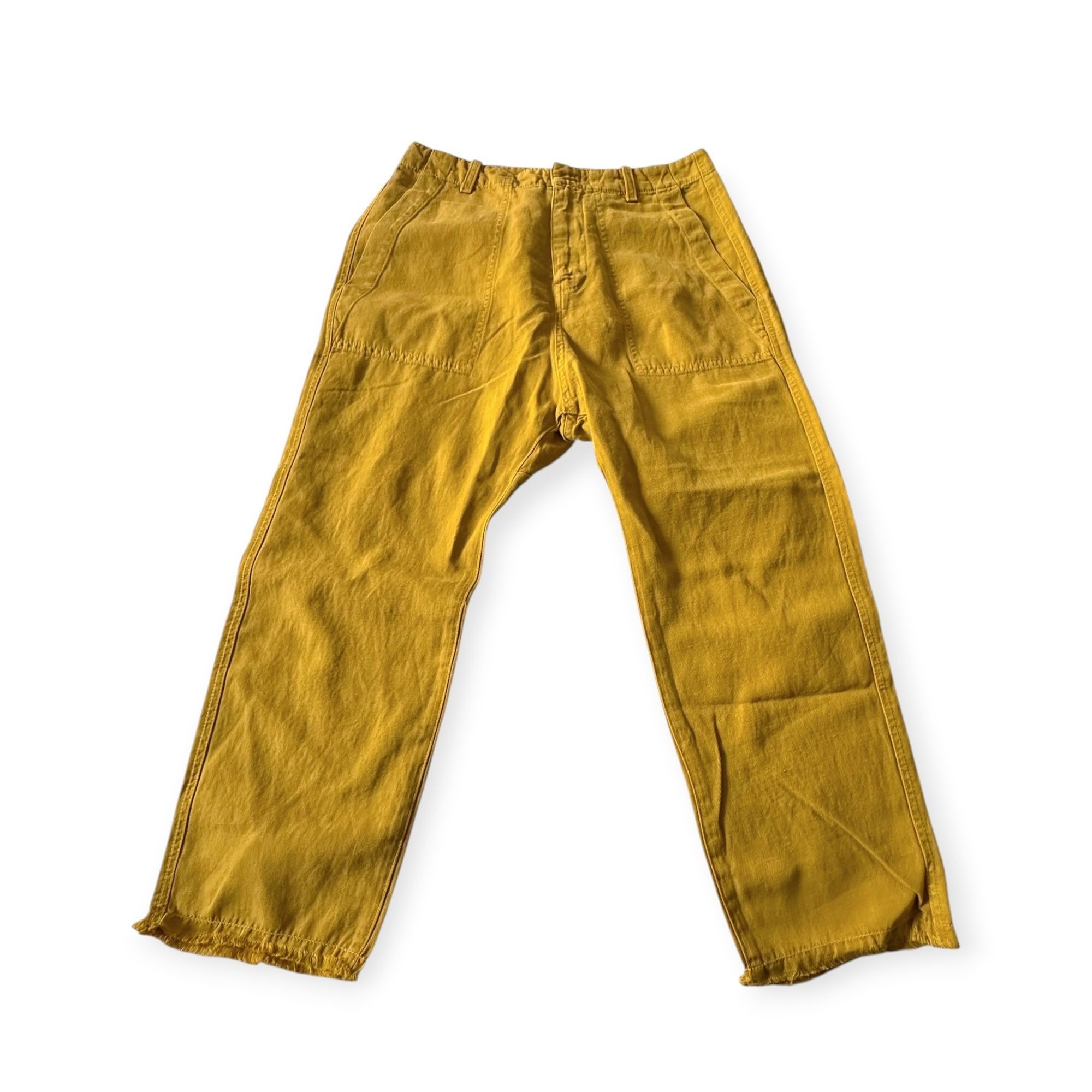 Nili Lotan Nili Lotan Luna Pants, Size 2. Mustard, Cotton/Linen, NWT Size 26" / US 2 / IT 38 - 5 Thumbnail