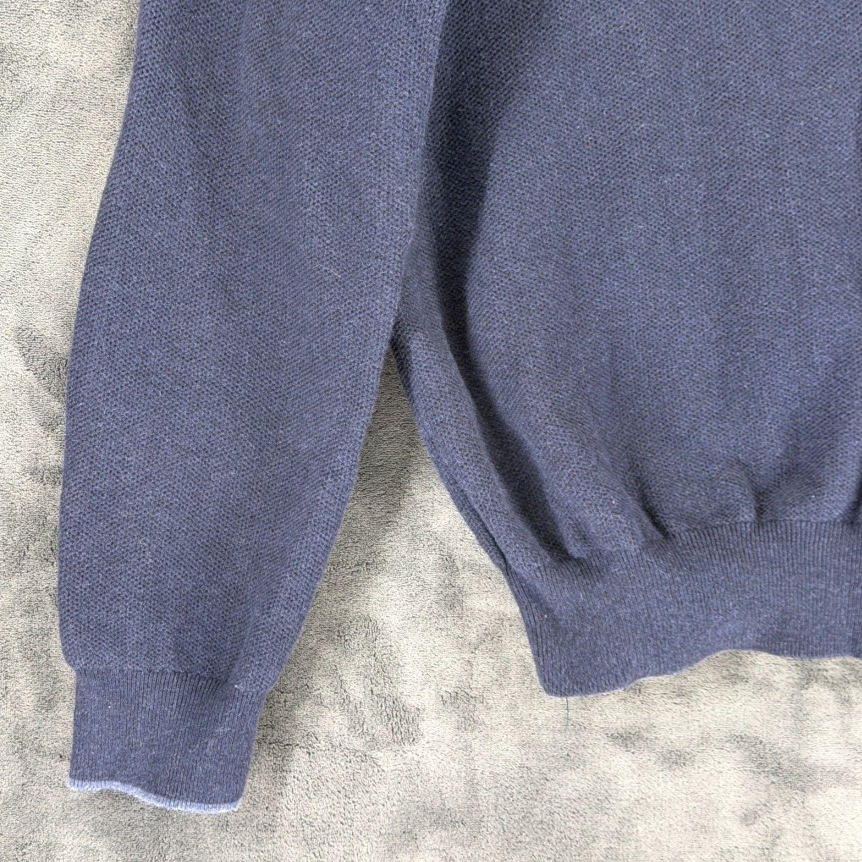 Polo Ralph Lauren Polo Ralph Lauren Mens XL Navy Blue Pima Cotton Quarter Zip Mock Neck Sweater Size US XL / EU 56 / 4 - 5 Thumbnail