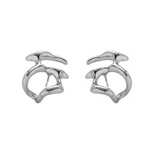 Designer × Jewelry Irregular Liquid Metal Hollow Earrings Size ONE SIZE - 3 Thumbnail
