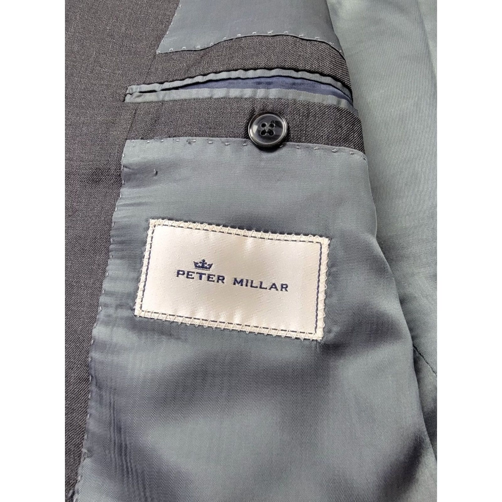 Peter Millar Peter Millar 1 Piece Mens 48 Gray Blazer 48R Wool Two Button Double Vented Size 48R - 4 Thumbnail