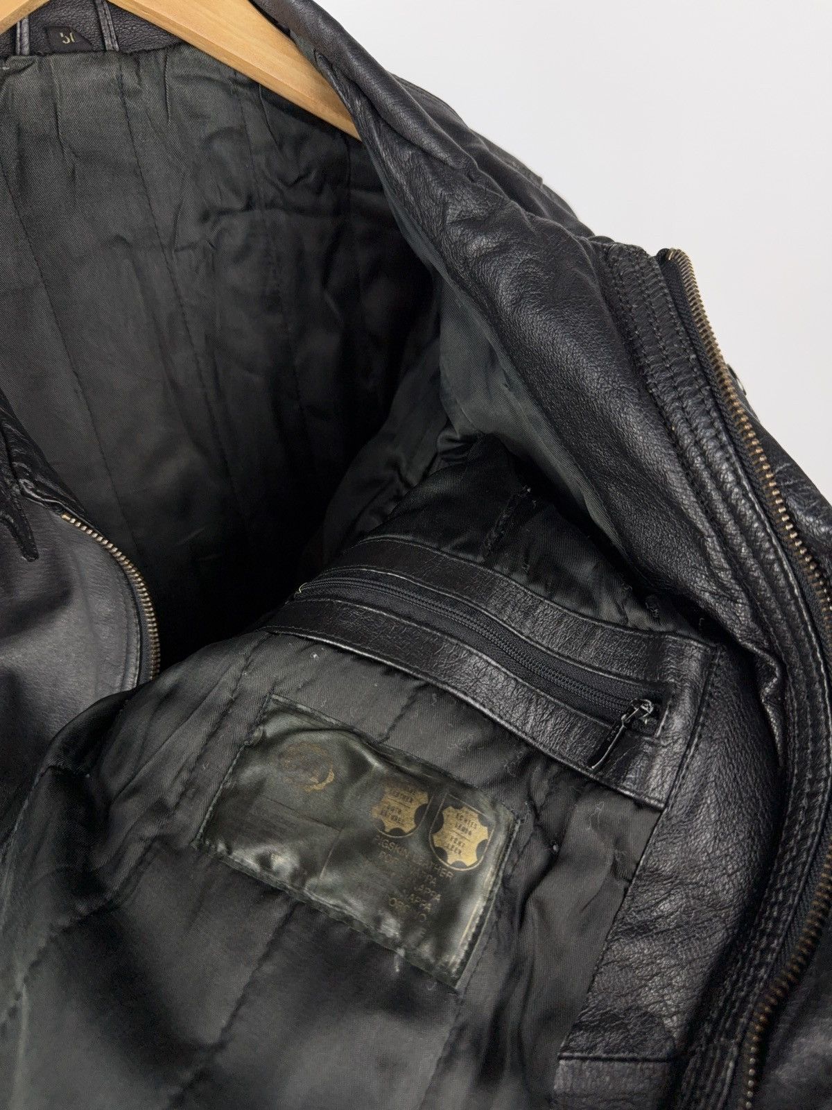 Leather × Vintage Vintage 90s Genuine Leather MOTO Bomber Jacket Rock Punk Size US M / EU 48-50 / 2 - 13 Thumbnail