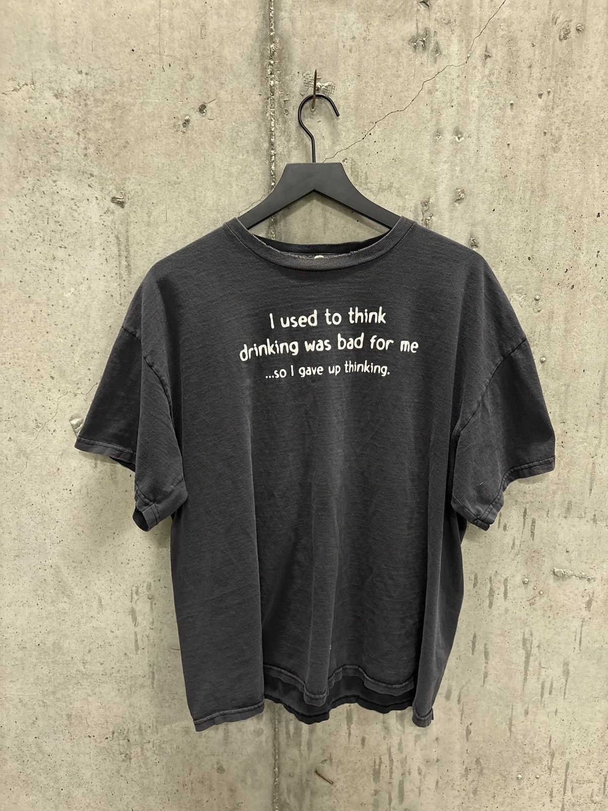 Vintage Vintage I Used To Think Drinking Shirt Faded Distress Grunge Size US XL / EU 56 / 4 - 1 Thumbnail