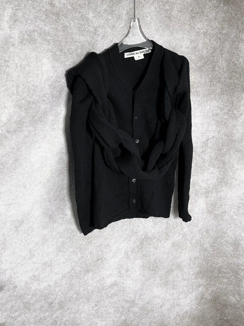 Comme Des Garcons Chain-and-loop scarf, one-piece knit jac