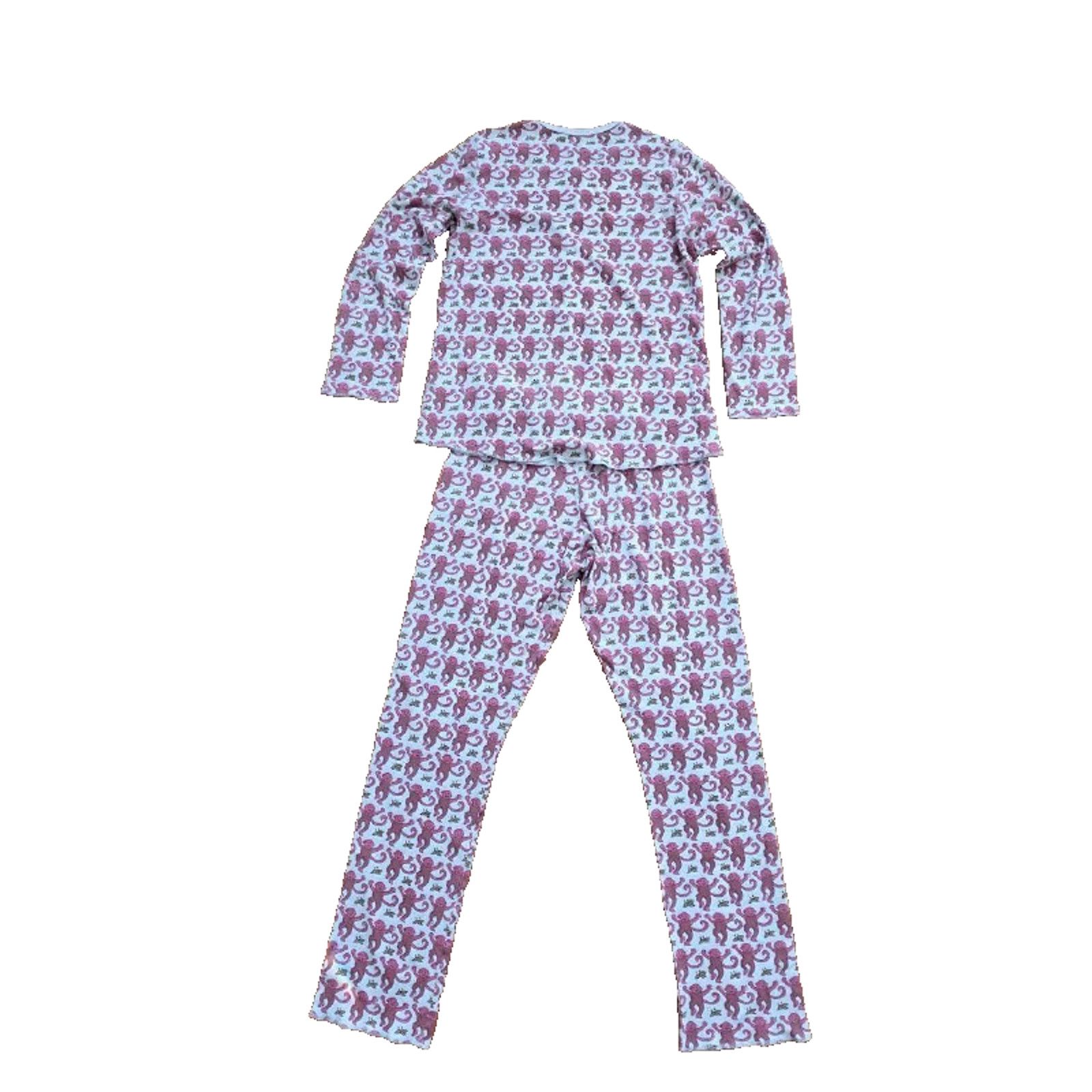 Icy Rabbit Roller Rabbit Women Monkey Pajama cotton Set Pink S A001529 Size ONE SIZE - 7 Thumbnail