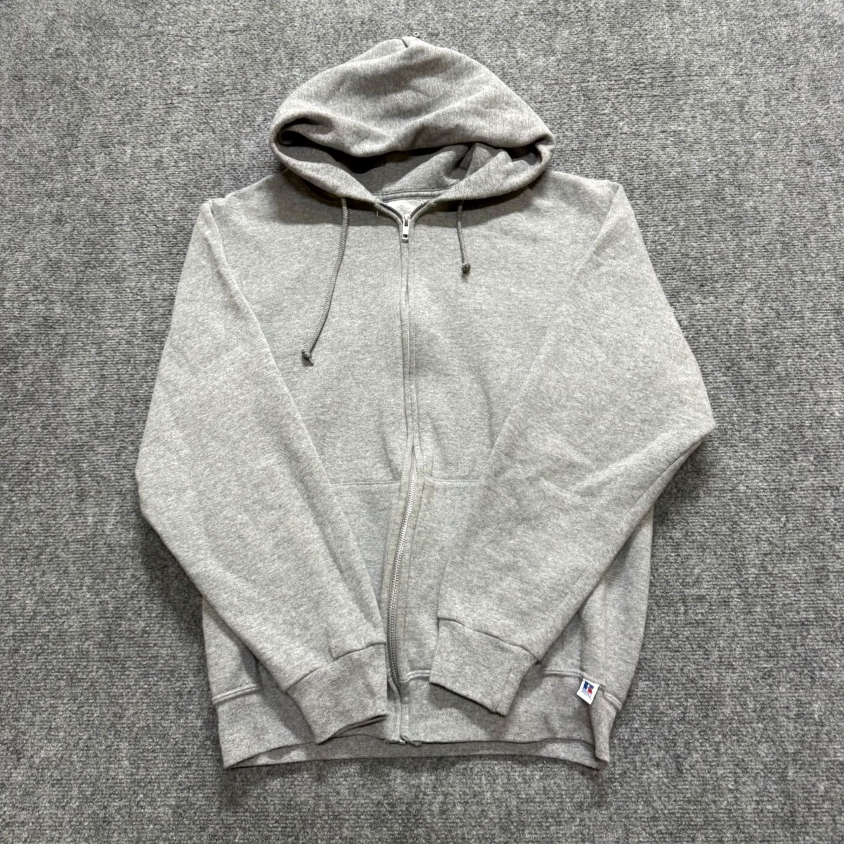 Vintage VTG Russell Jacket Fullzip Hooded Gray L Men's Cotton Blend 90s Y2K Distressed Size US L / EU 52-54 / 3 - 2 Thumbnail