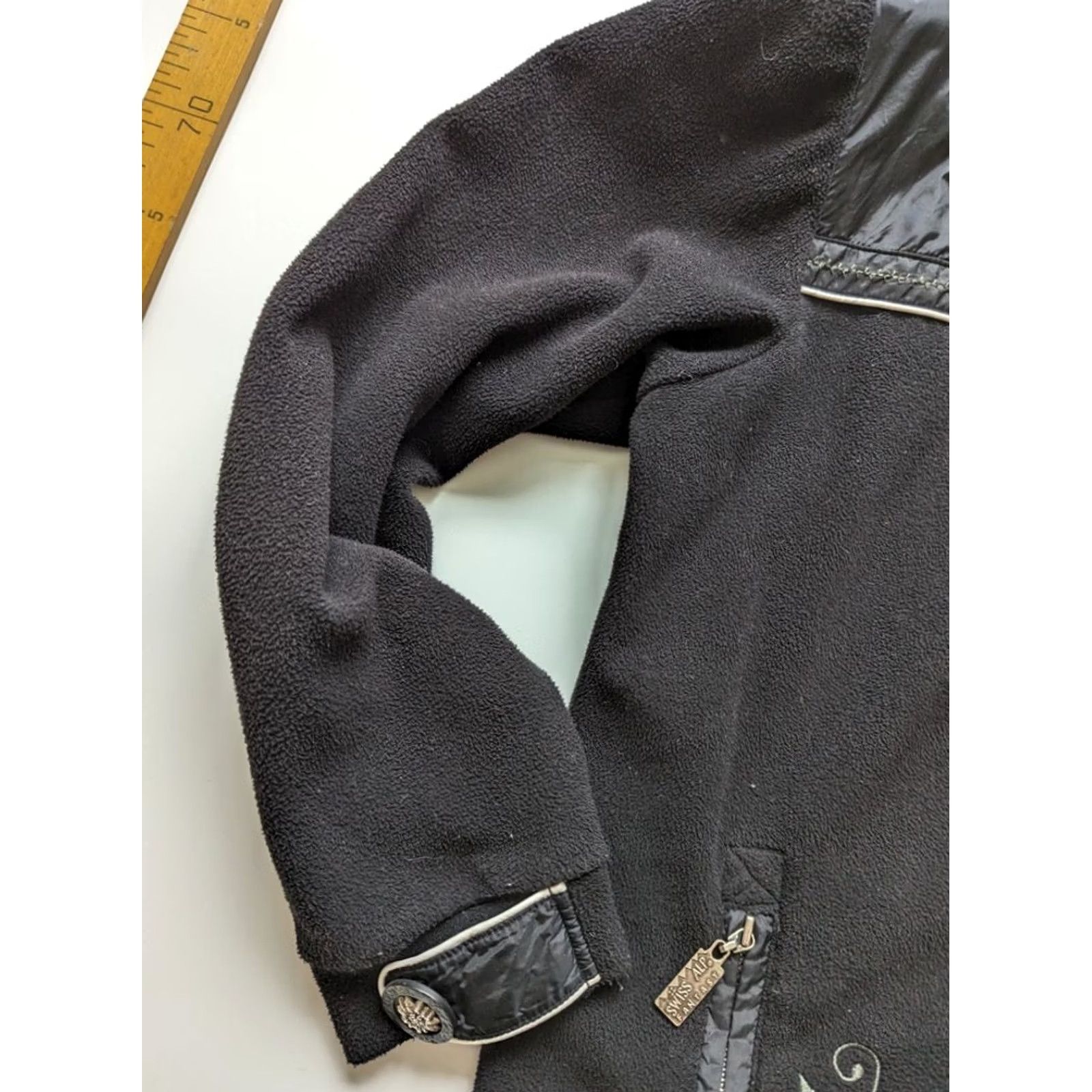 Vintage Fantasy Swiss Alp Fleece Zip Jacket Women L Black Size L / US 10 / IT 46 - 4 Thumbnail