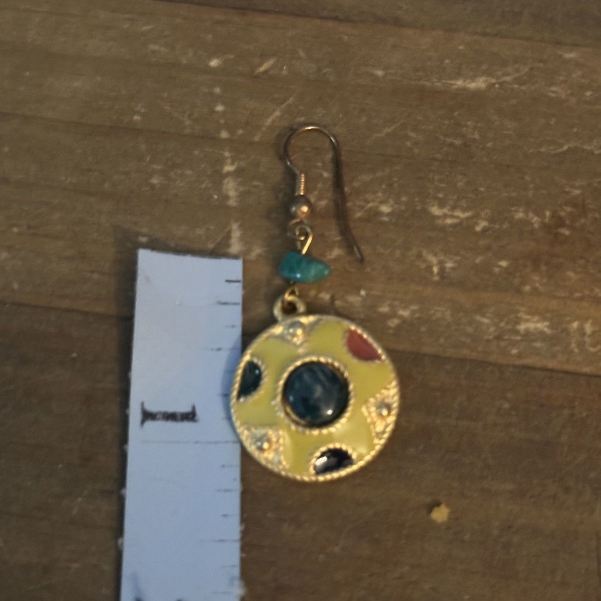 Other Enamel cabochon stone medallion dangle earrings Size ONE SIZE - 3 Thumbnail