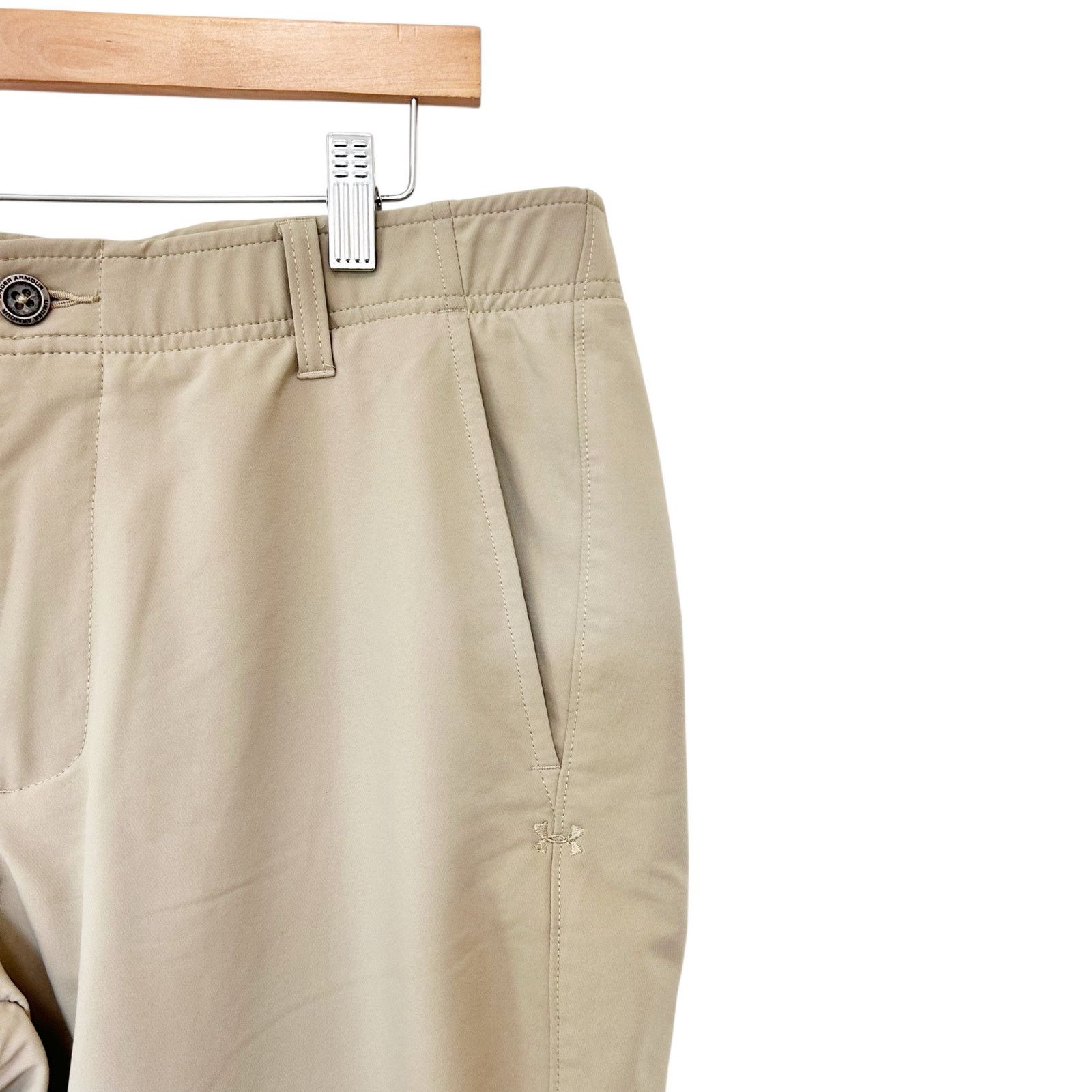 Under Armour Under Armour Tan Flat Front Chino Golf Pants Sz 34x30 Size US 34 / EU 50 - 4 Thumbnail