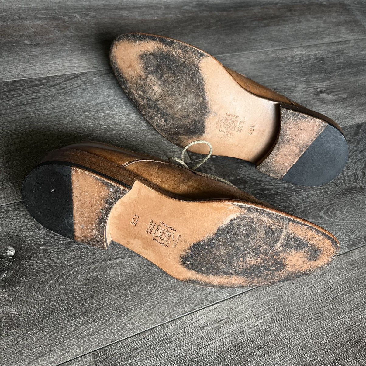 Mirage × Vintage Vintage 1980s Mirage Oxford Lace Leather Loafers Shoes 40.5 Size US 10 / EU 43 - 4 Thumbnail