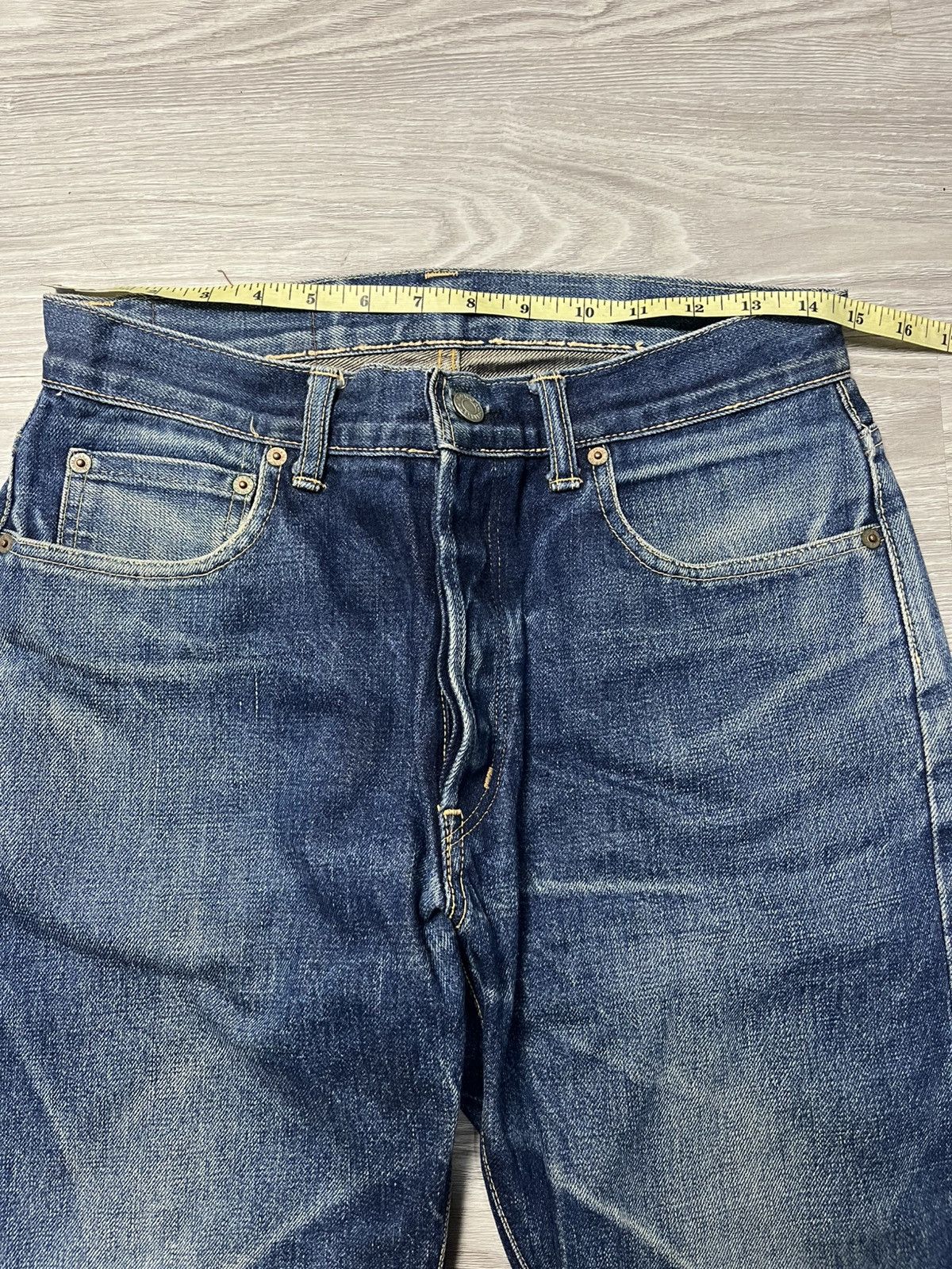 Blue Blue Japan Vintage HR Market Blue Blue Japan Selvedge faded Denim Jeans Size US 31 - 17 Thumbnail