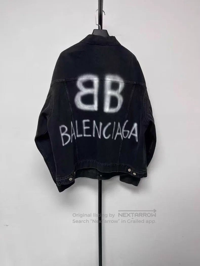 Balenciaga BALENCIAGA BB Spray Paint Denim Jacket | Grailed