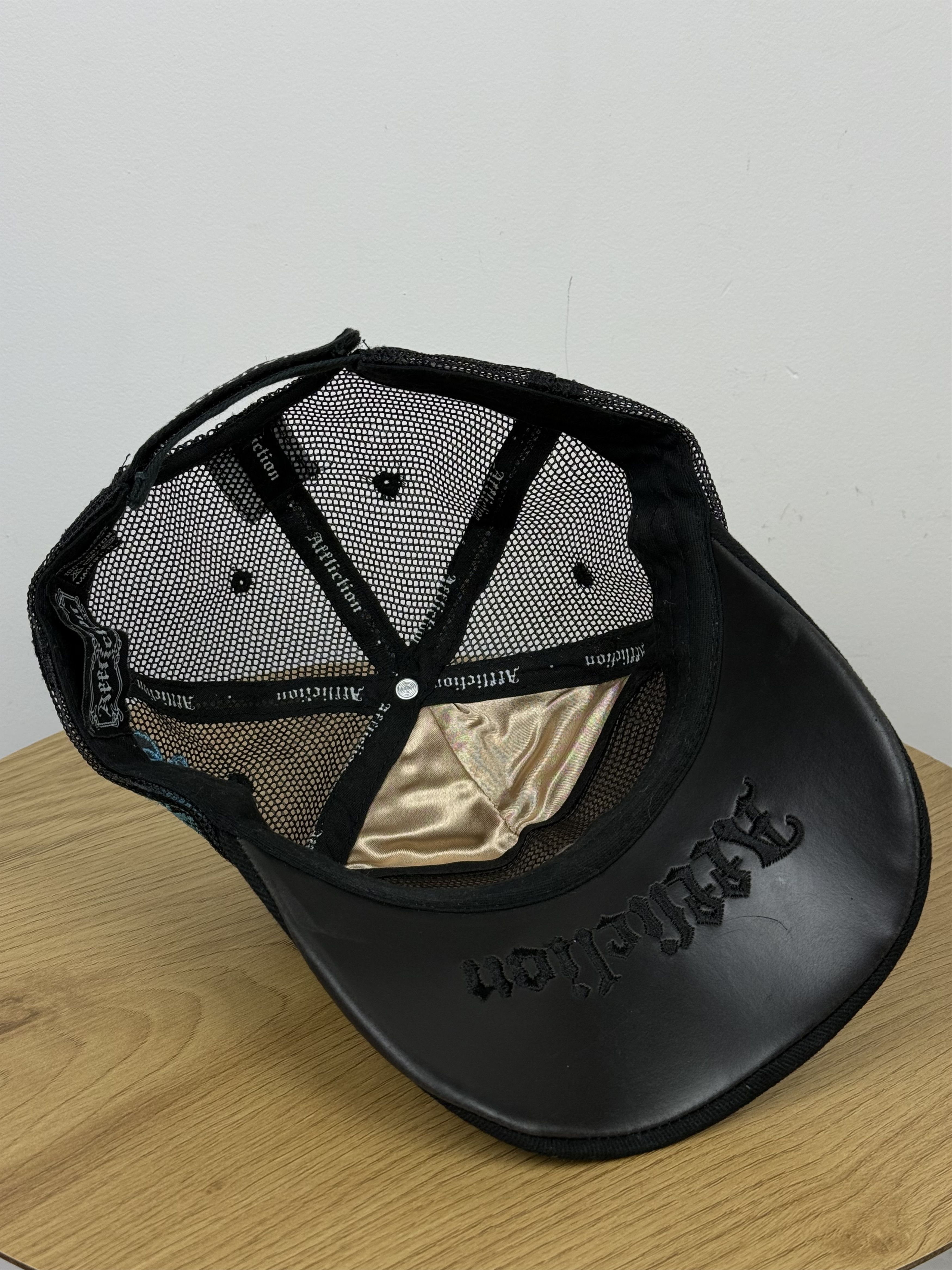 Affliction Affliction Skull Snapback Trucker Black Blue Mesh Hat Cap Size ONE SIZE - 8 Thumbnail
