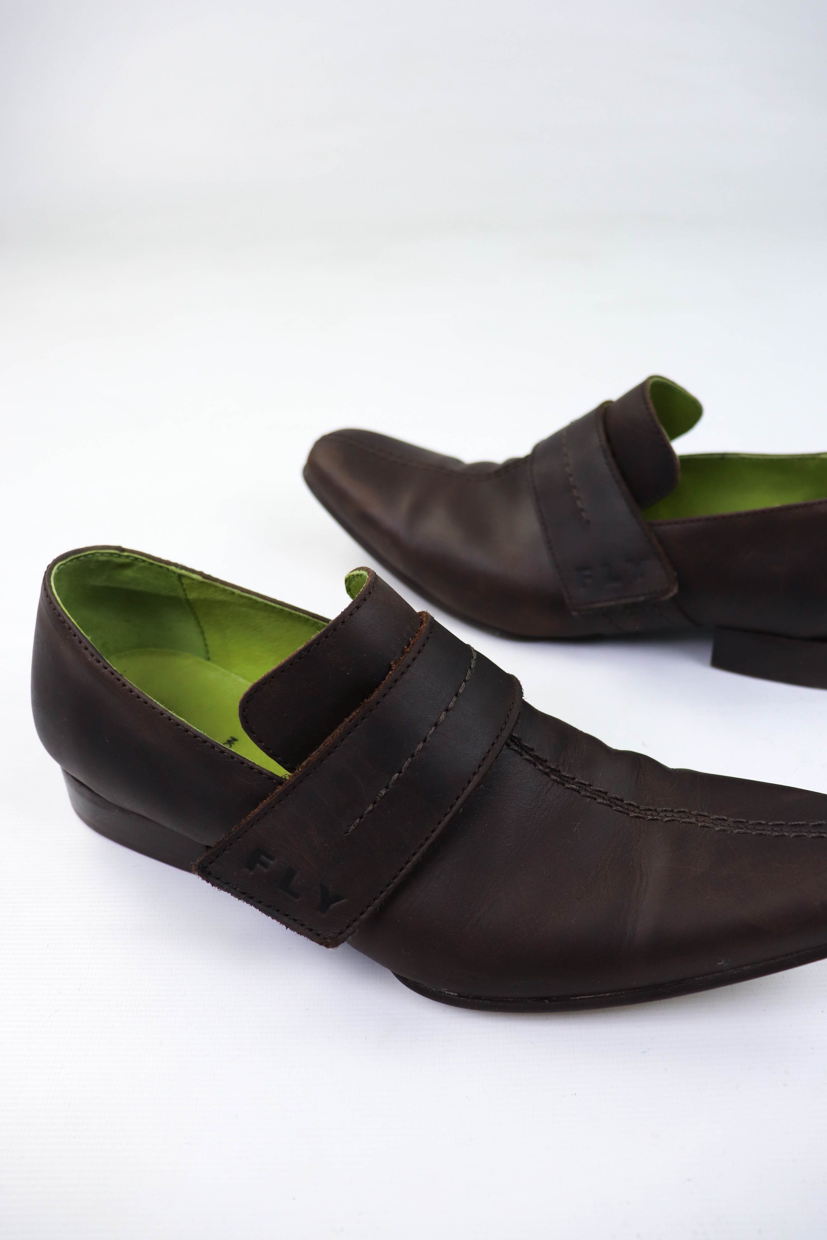 Fly London FLY London Vintage Dark Brown Leather Velcro Derby Shoes Size US 9 / EU 42 - 4 Thumbnail