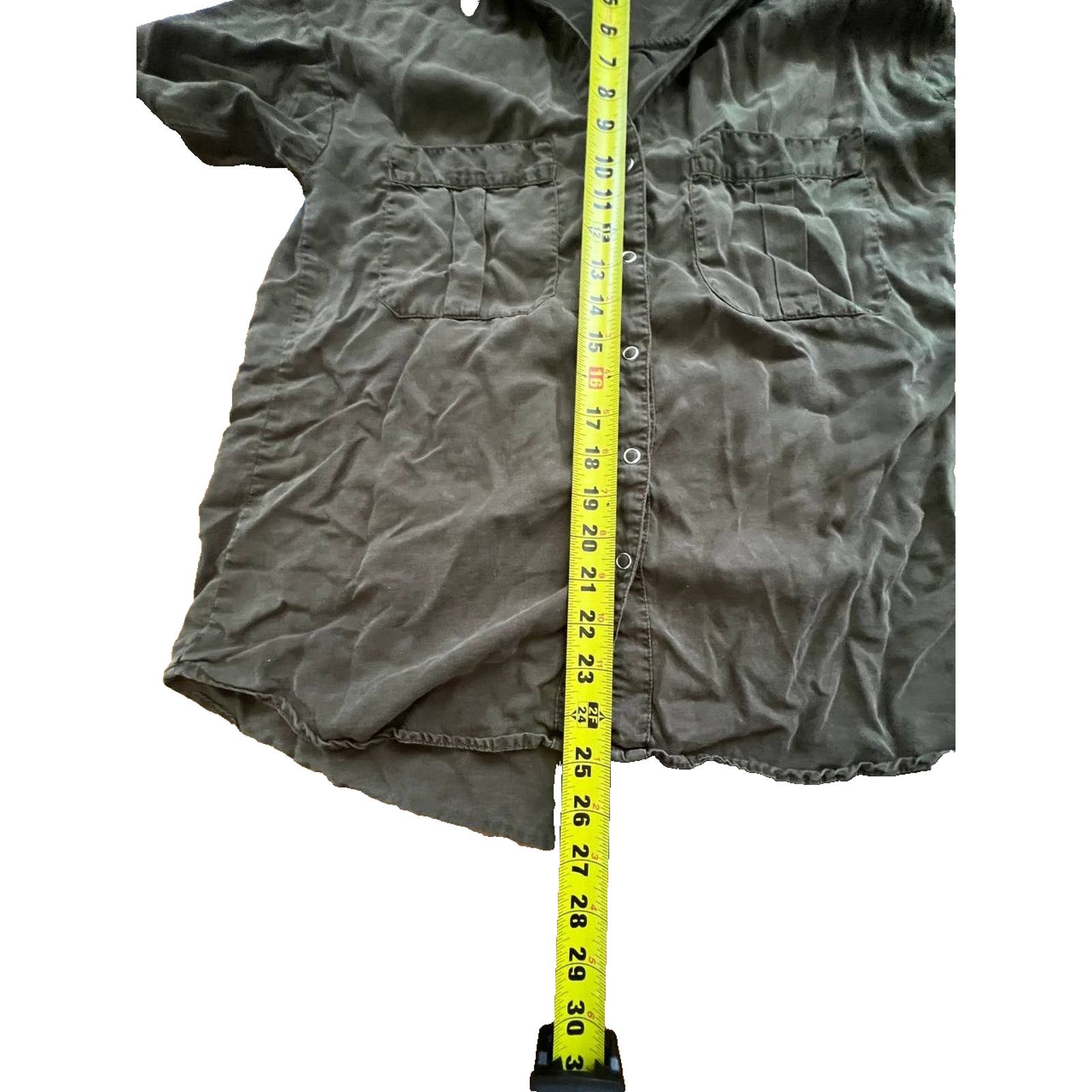 Zara ZARA DENIM Tencel Button Up Dark Snap Button Size XS A000821 Size XS / US 0-2 / IT 36-38 - 4 Thumbnail