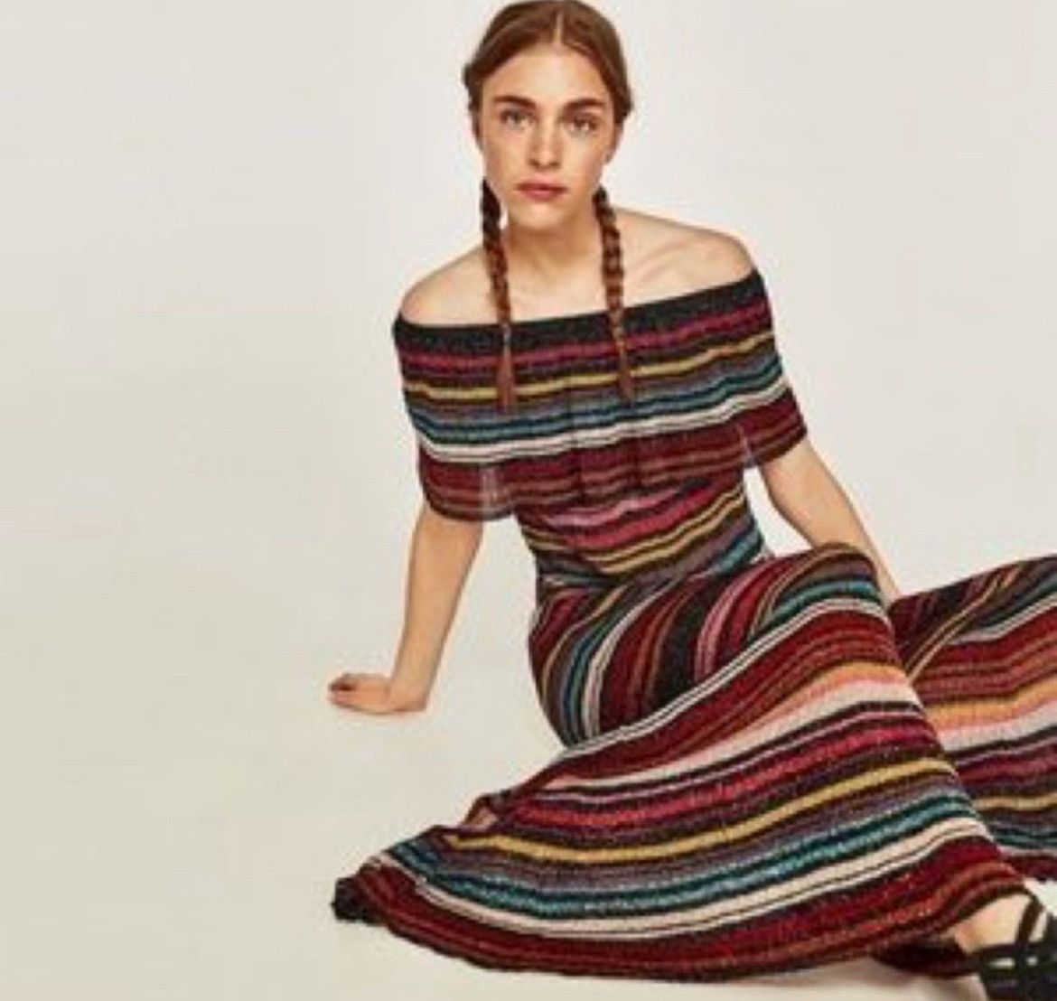 Zara Zara multicolor off the shoulder dress Size M / US 6-8 / IT 42-44 - 3 Thumbnail