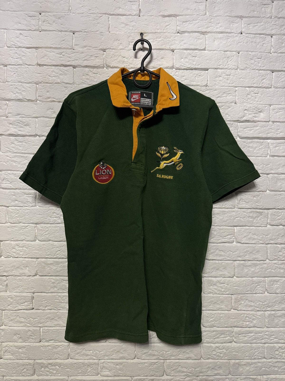 Nike Rare Vintage 90`s Nike South Africa Rugby Jersey Sz L Size US L / EU 52-54 / 3 - 1 Thumbnail