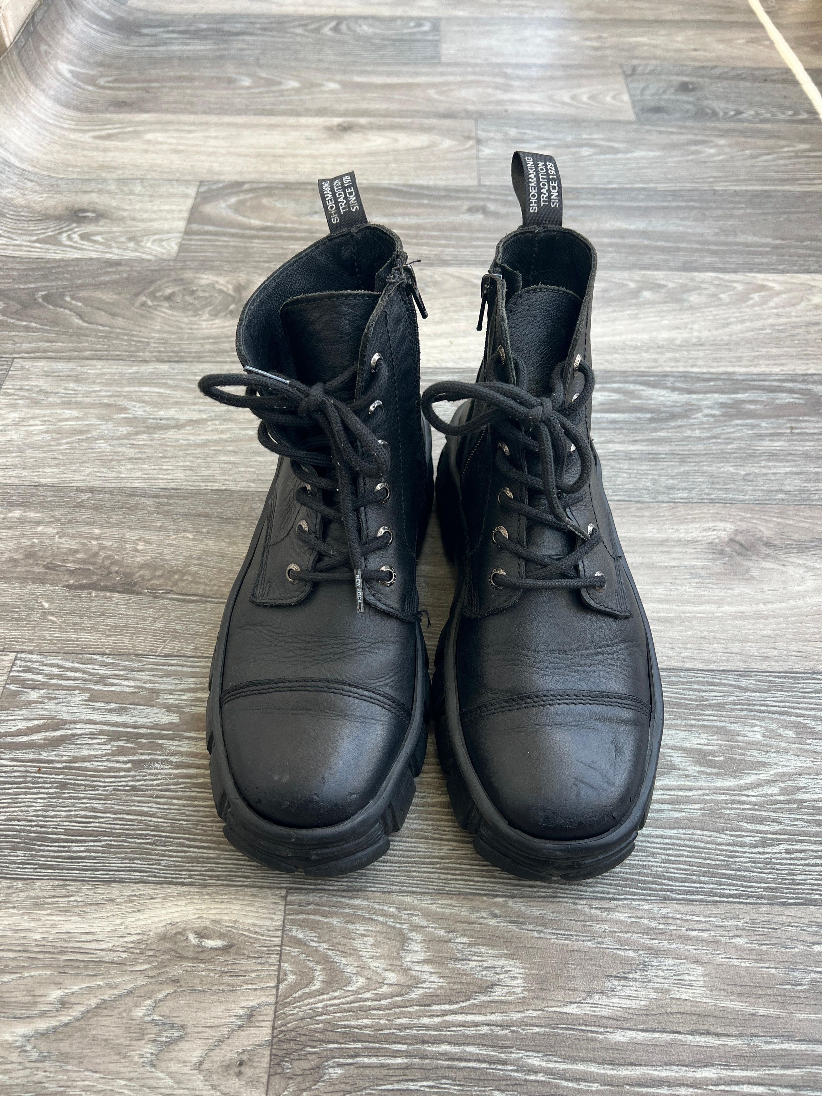 New Rock New Rock Black Leather Boots Size US 7 / EU 40 - 5 Thumbnail
