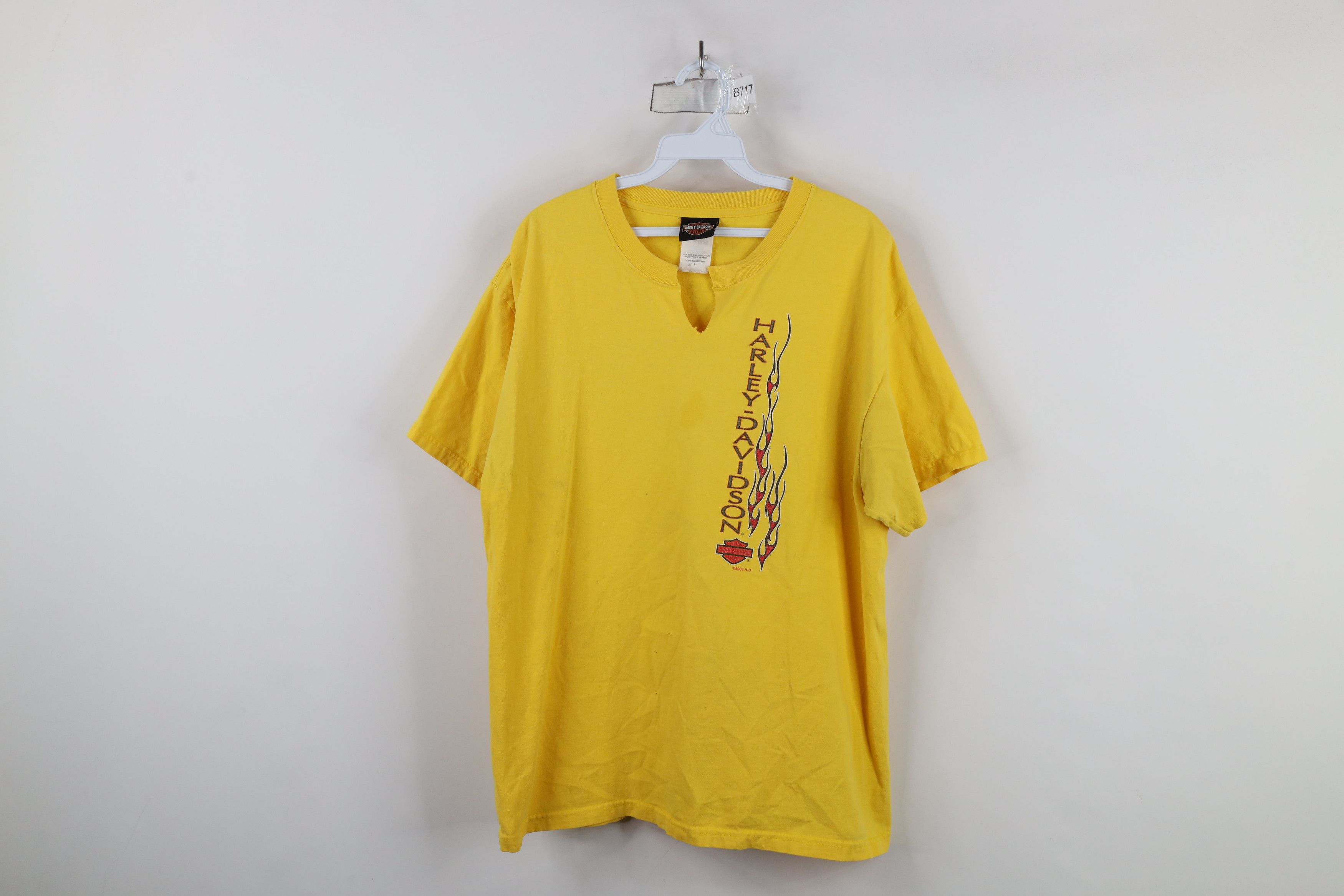 Harley Davidson × Vintage Vintage Y2K 2004 Harley Davidson Fire Flames T-Shirt USA Size US L / EU 52-54 / 3 - 1 Thumbnail