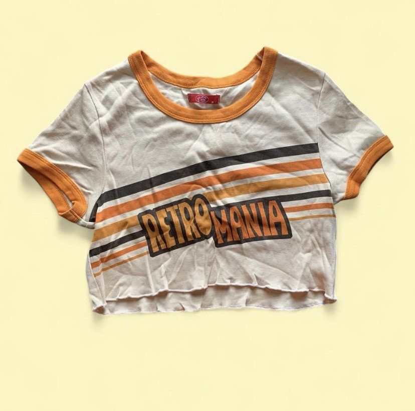 Other × Vintage White and orange retro crop top Size M / US 6-8 / IT 42-44 - 1 Thumbnail