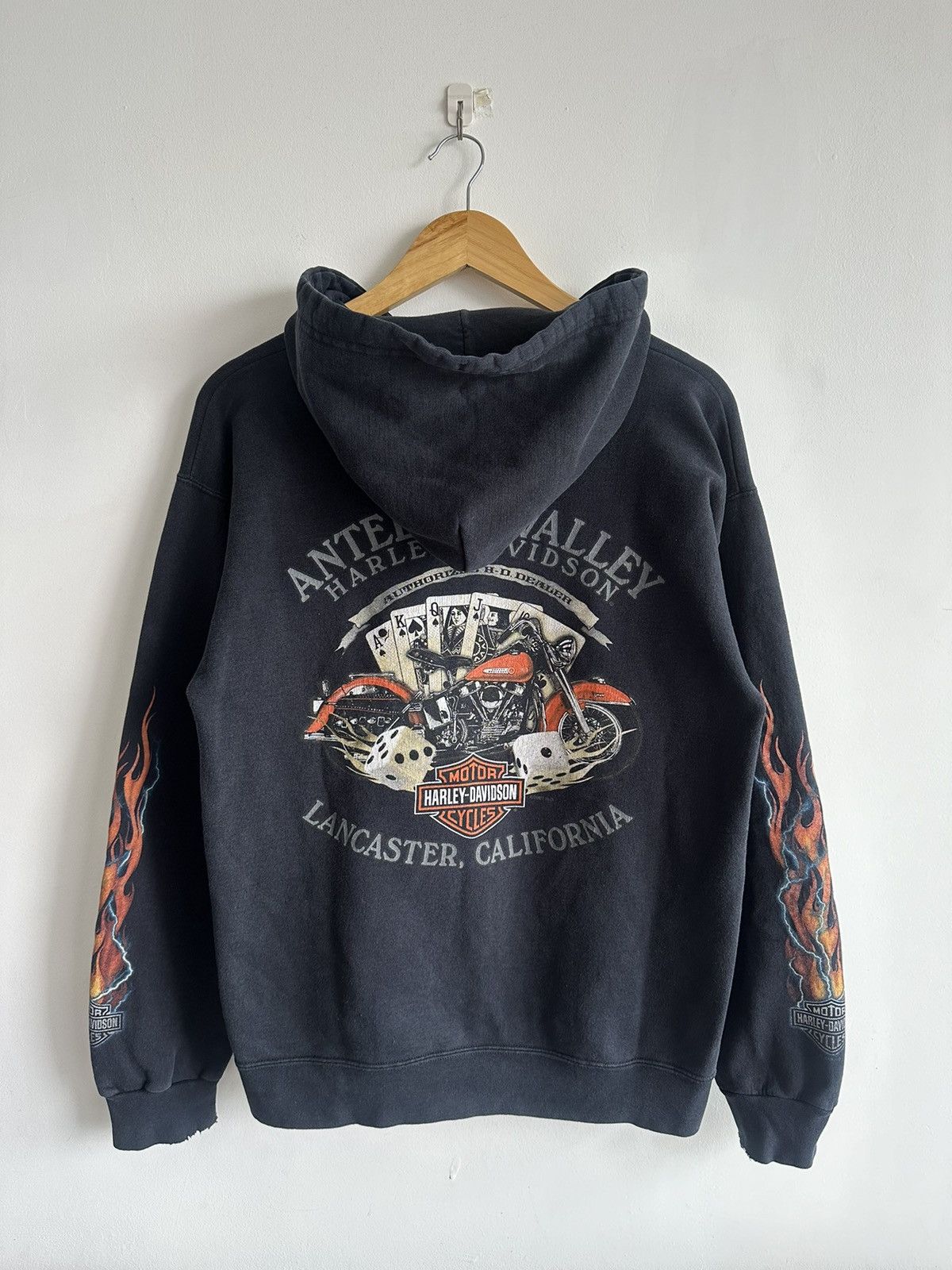 Harley Davidson Flame Fire selling Austin Texas Fleece Pullover Hoodie Medium